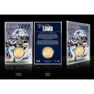 CeeDee Lamb Dallas Cowboys Highland Mint  Limited Edition Bronze Coin Card with Acrylic Holder