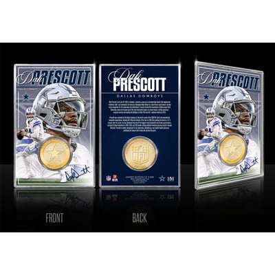 Dak Prescott Dallas Cowboys Highland Mint  Limited Edition Bronze Coin Card with Acrylic Holder