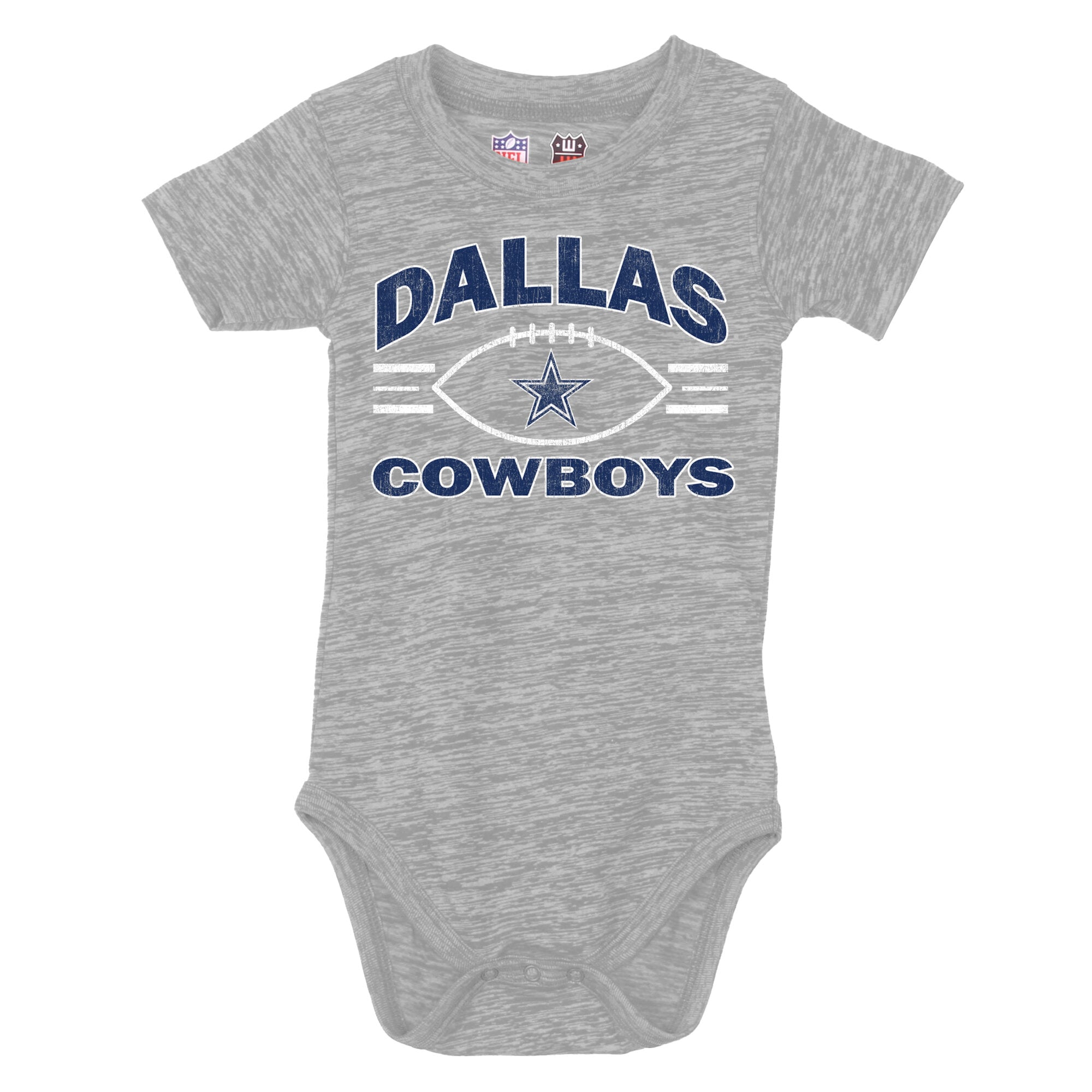 Ensemble body et short pour bébé Wes & Willy Gray/Marine Dallas Cowboys Cloudy Yard Hopper