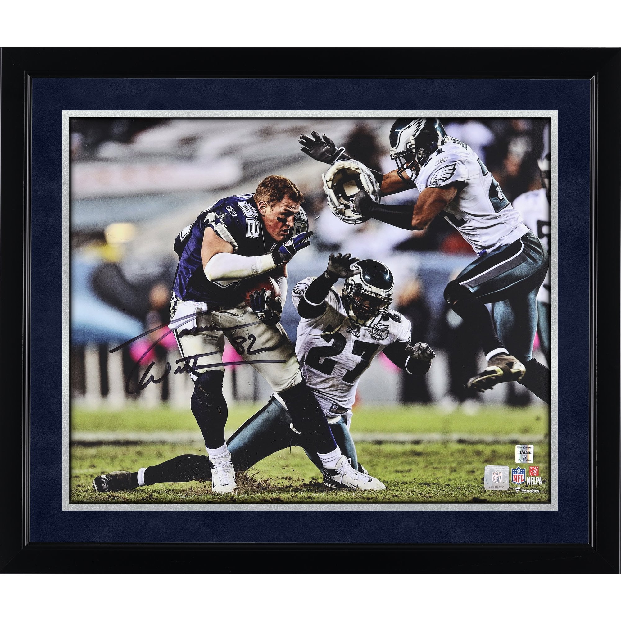 Photo dédicacée de Jason Witten (Dallas Cowboys), format 40 x 50 cm (sans casque), sans casque.
