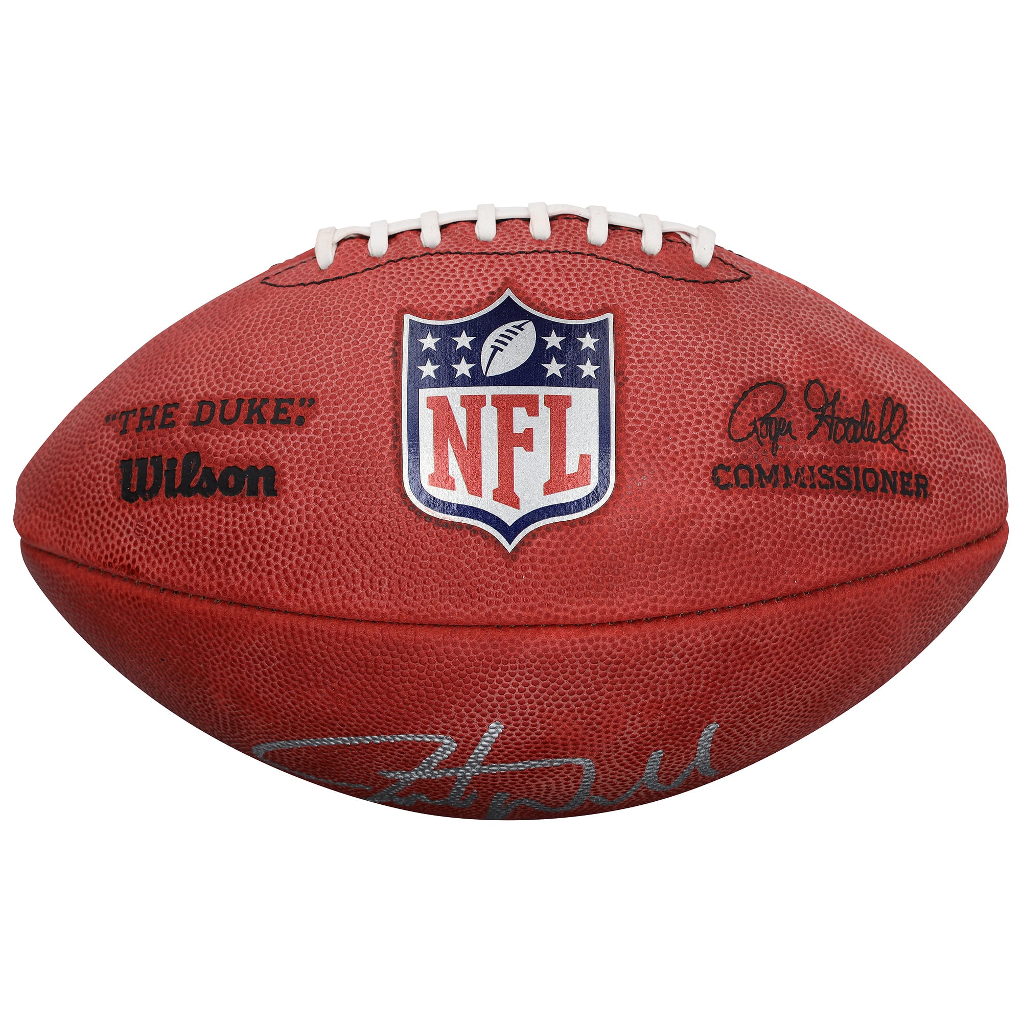 Ballon de football américain Duke en couleur autographié par Javonte Williams (Dallas Cowboys)
