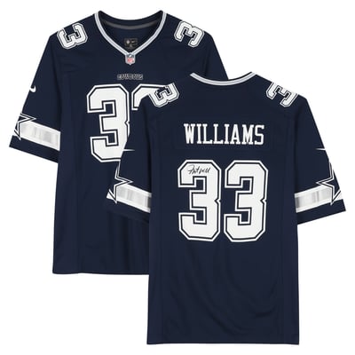 Javonte Williams Dallas Cowboys Autographed Fanatics Authentic Navy Nike Game Jersey  