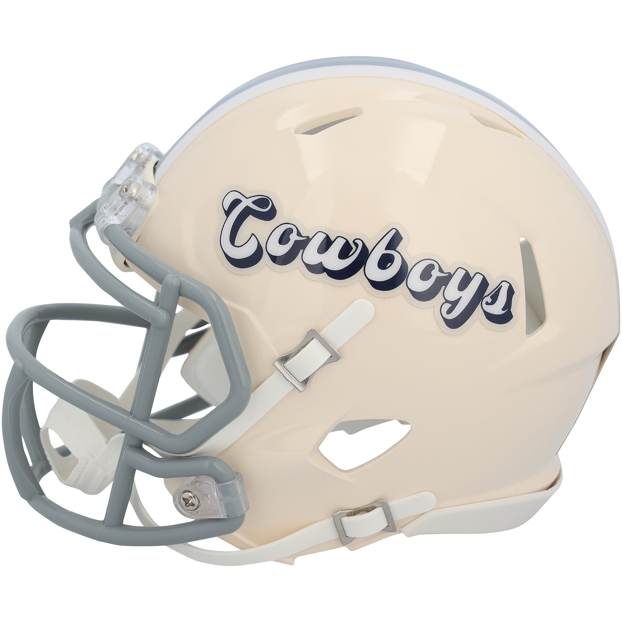 Casque Riddell Retro Speed ​​Mini autographié par Javonte Williams (Dallas Cowboys)