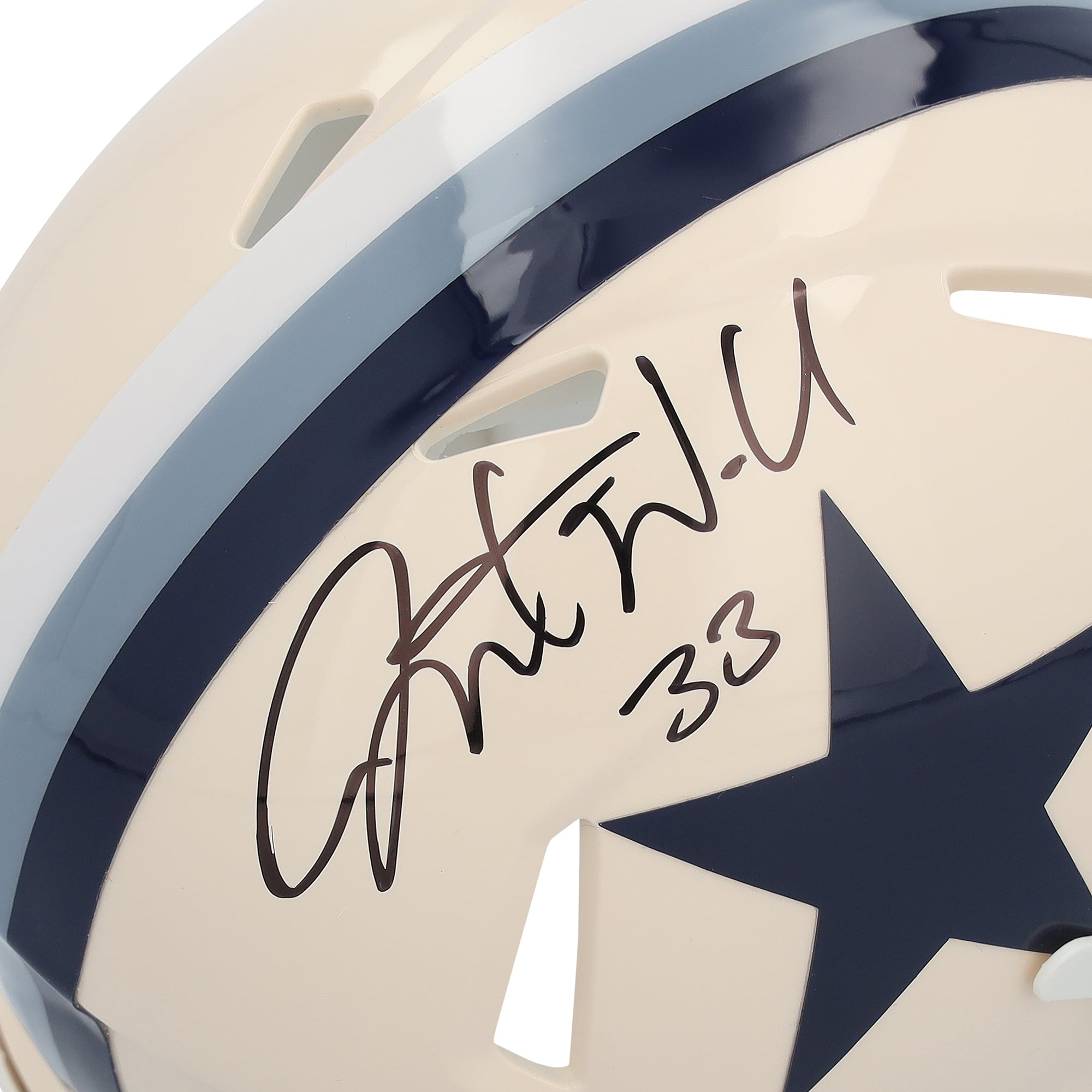 Casque Riddell Retro Speed ​​Mini autographié par Javonte Williams (Dallas Cowboys)