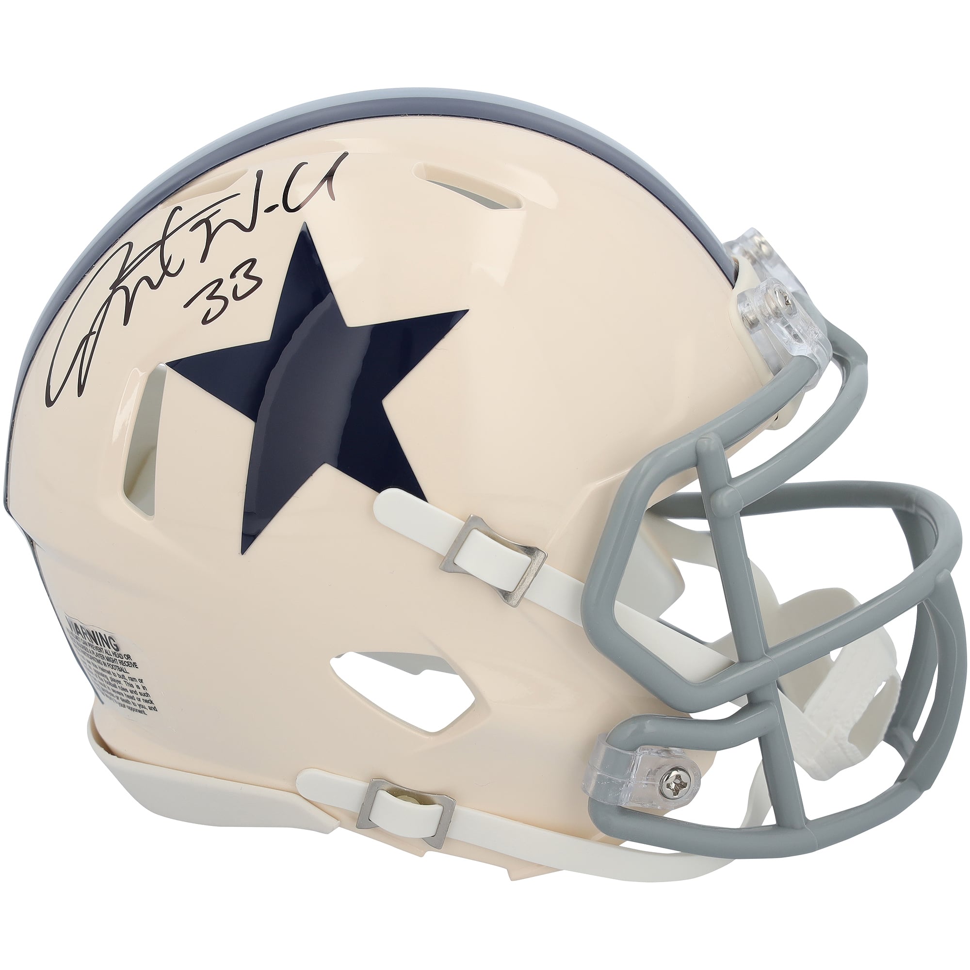 Casque Riddell Retro Speed ​​Mini autographié par Javonte Williams (Dallas Cowboys)