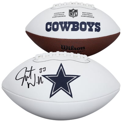 Javonte Williams Dallas Cowboys Autographed Fanatics Authentic Wilson White Panel Football