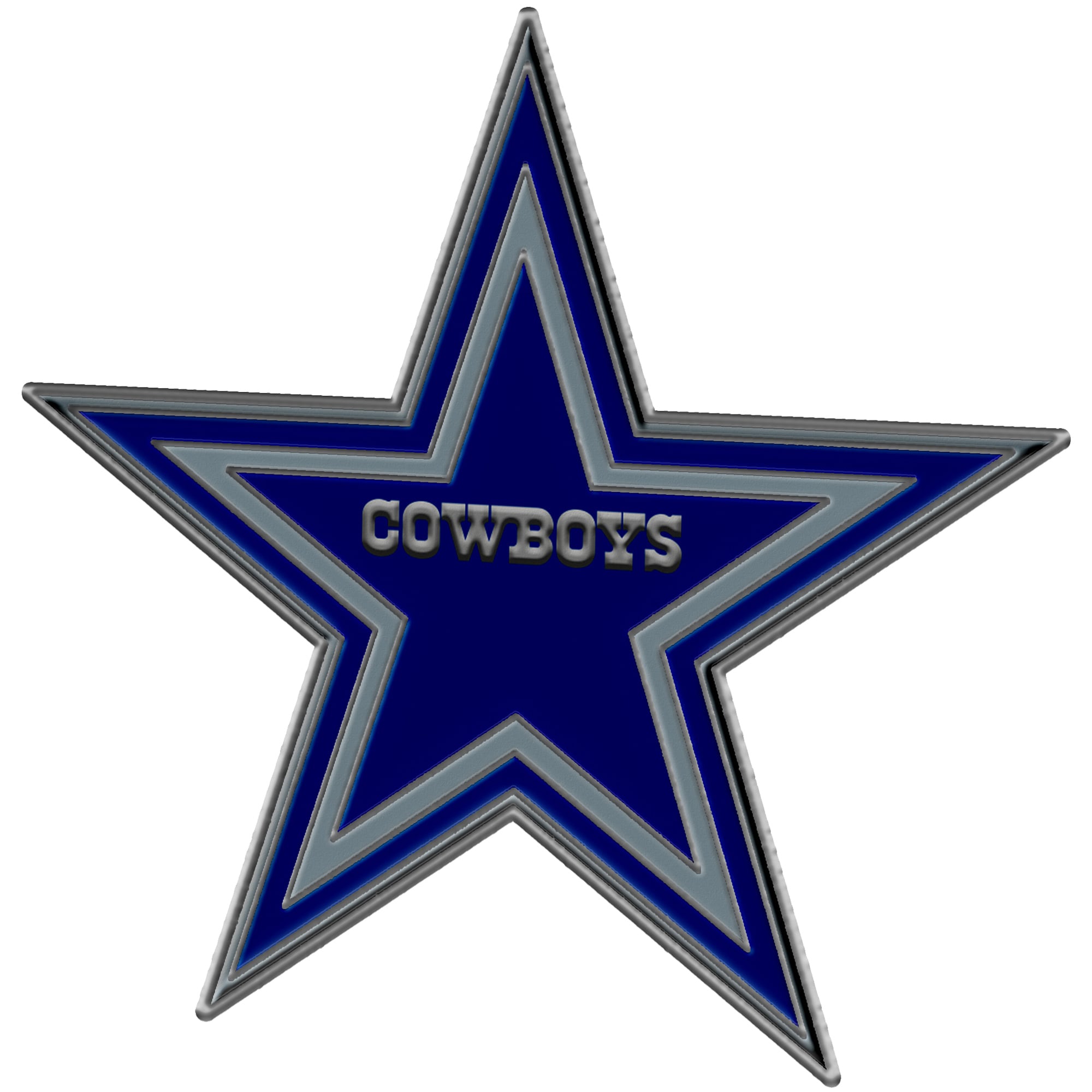 Logo de marque Dallas Cowboys Emblème automobile en relief couleur