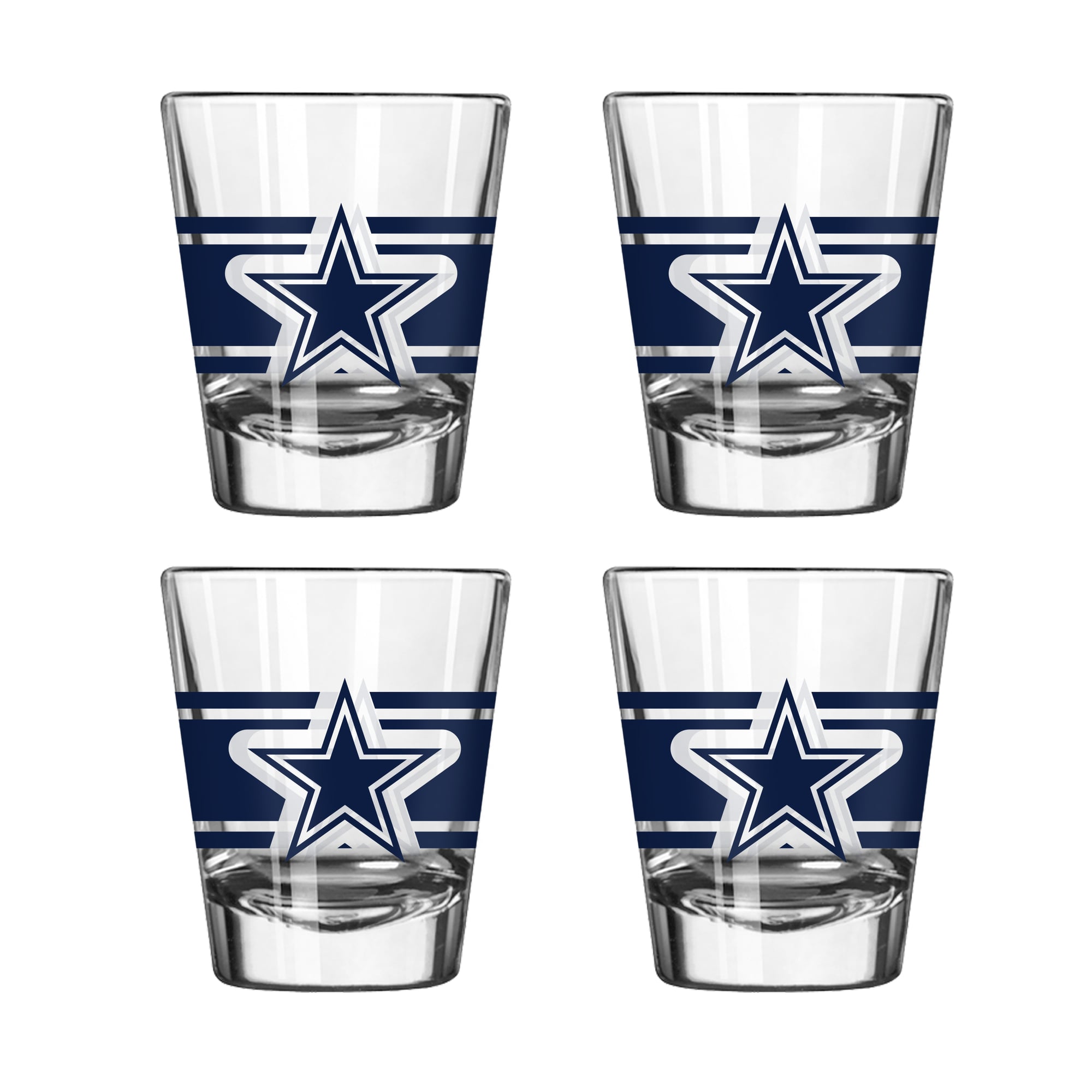 Ensemble de quatre verres à shot rayés Logo Brands Dallas Cowboys