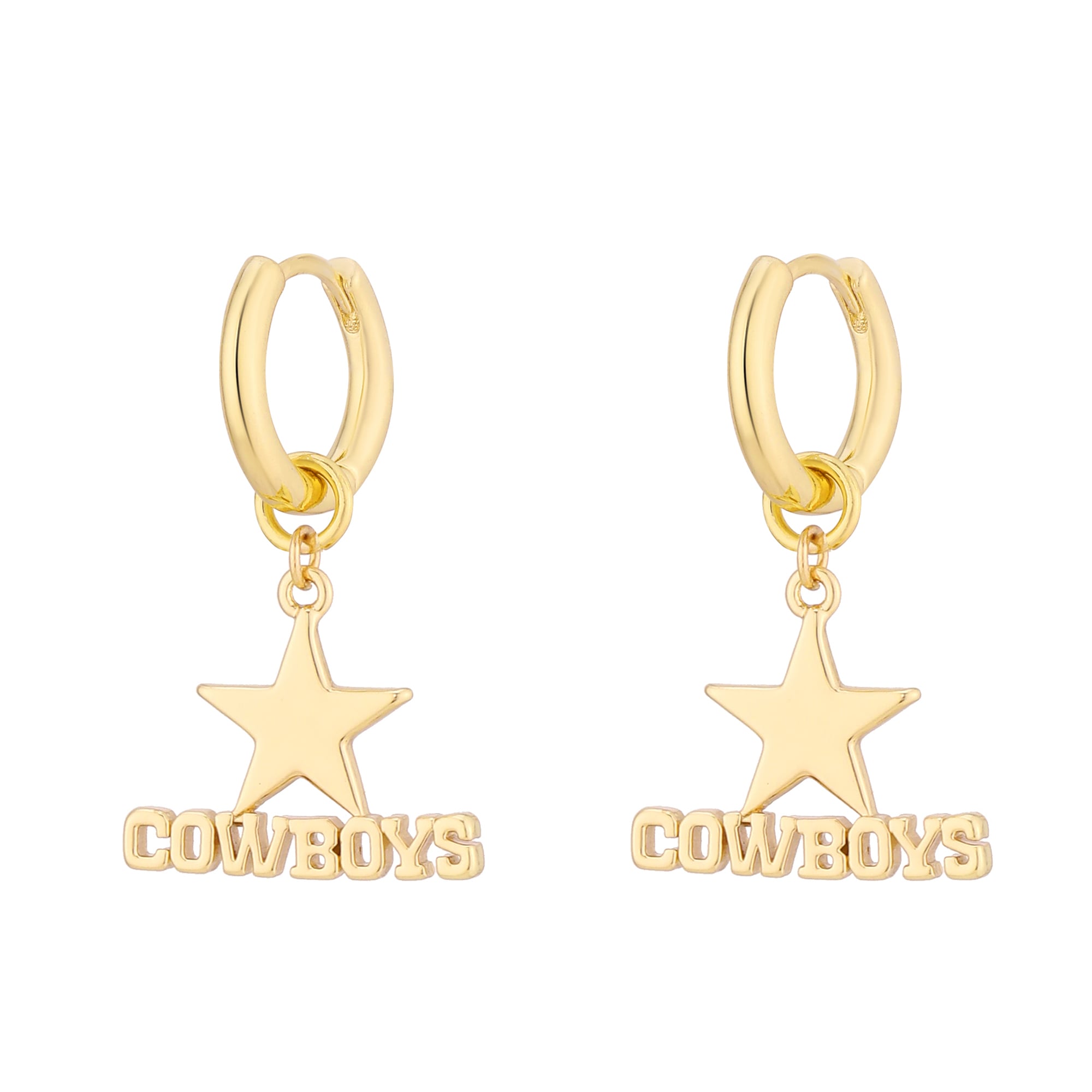 Boucles d'oreilles créoles LUV AJ Dallas Cowboys Logo Charm.