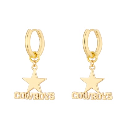 Dallas Cowboys LUV AJ  Logo Charm Huggie Earrings 
