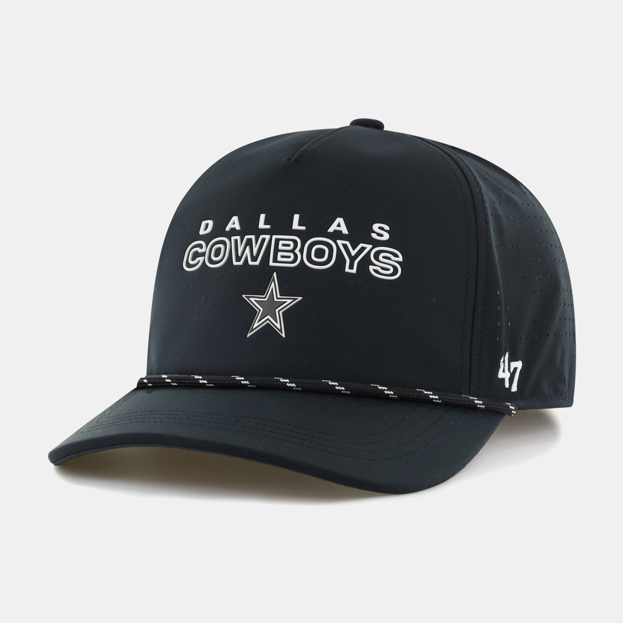 Men's '47  Black Dallas Cowboys Vault Hitch Snapback Hat