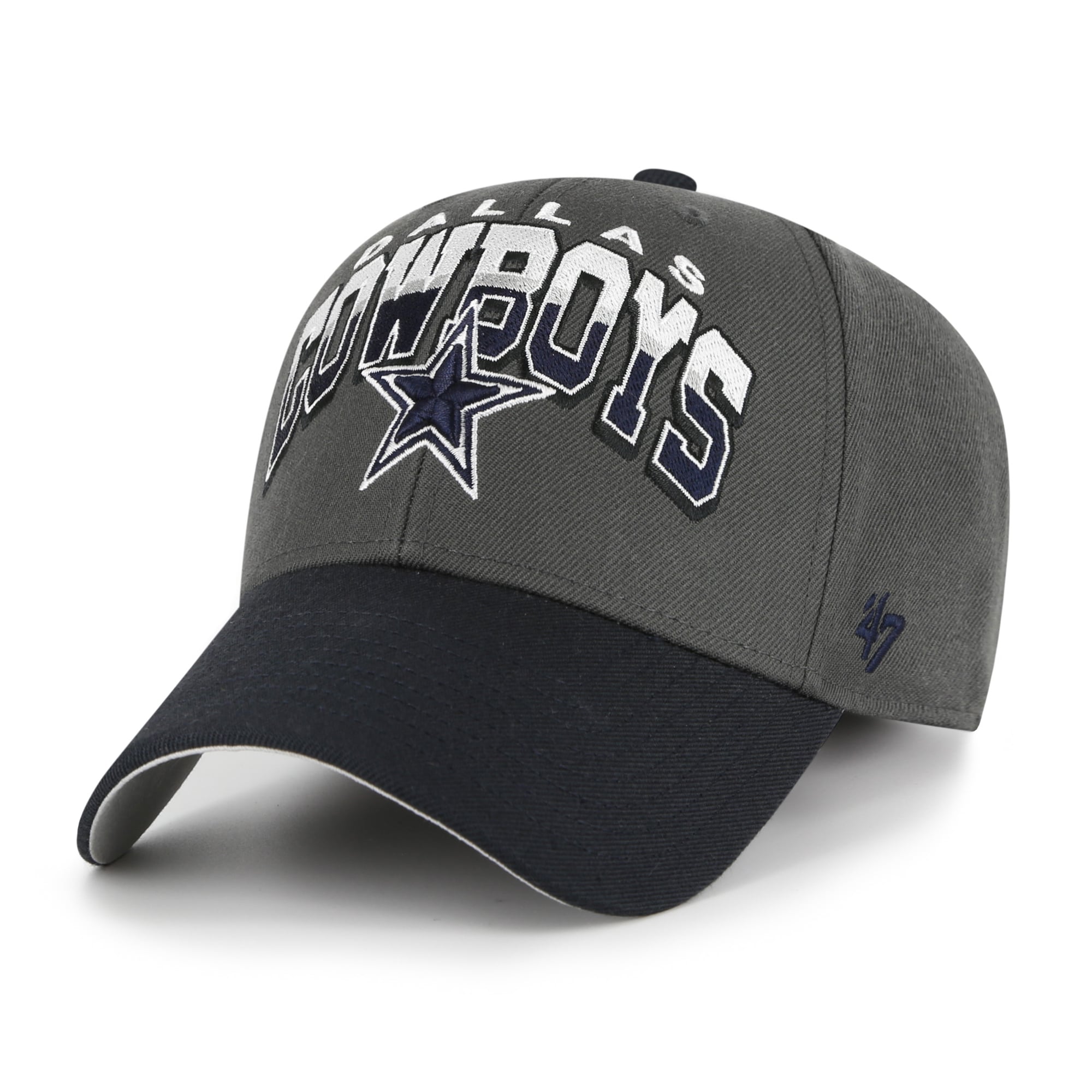 Men's '47 Charcoal Dallas Cowboys Split Block MVP Adjustable Hat