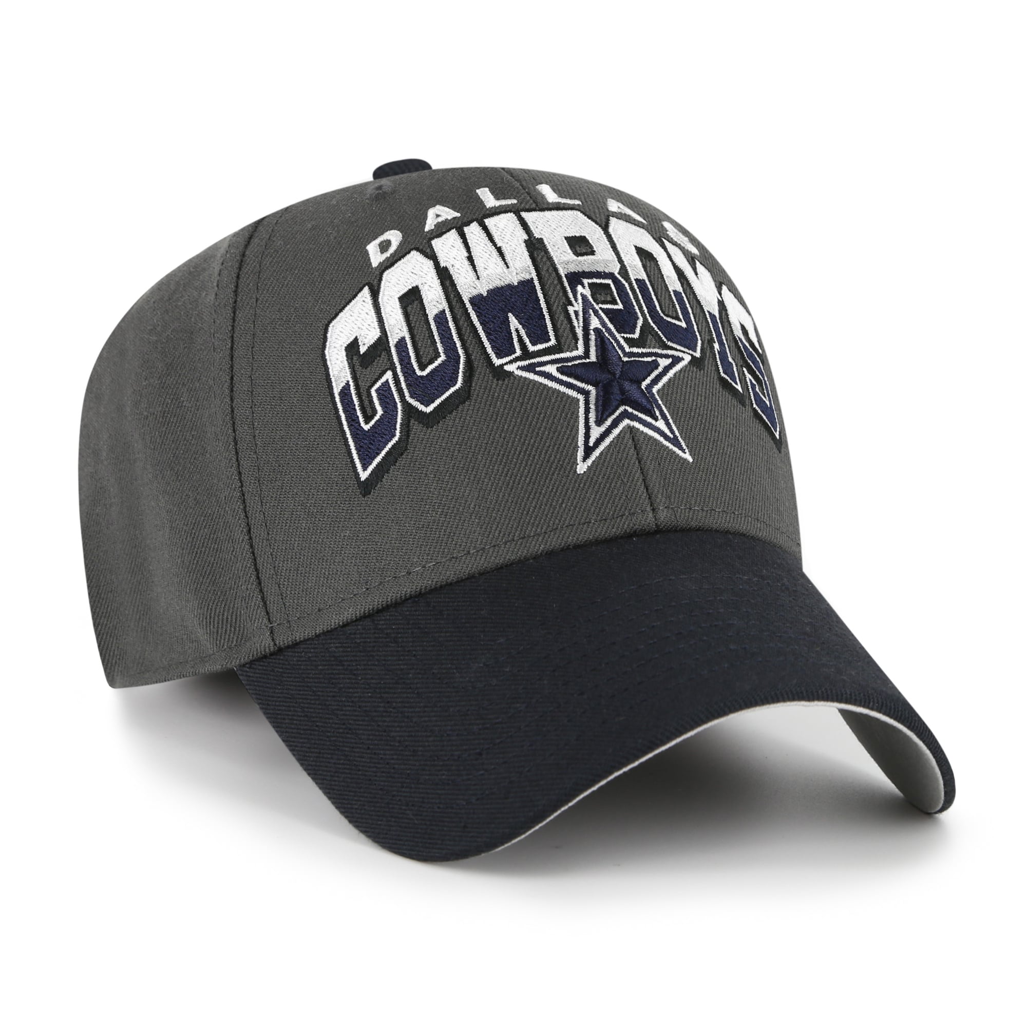 Men's '47 Charcoal Dallas Cowboys Split Block MVP Adjustable Hat