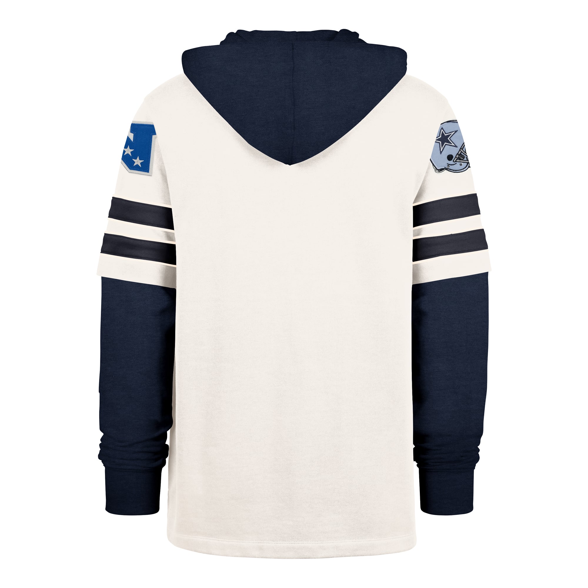 Men's '47  Cream Dallas Cowboys Split Zone Cornerback Duo Lacer Hoodie