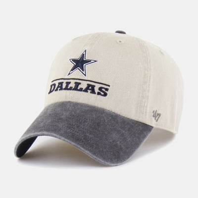 Dallas Cowboys '47 Logo Line Clean Up Adjustable Hat - Natural/Charcoal