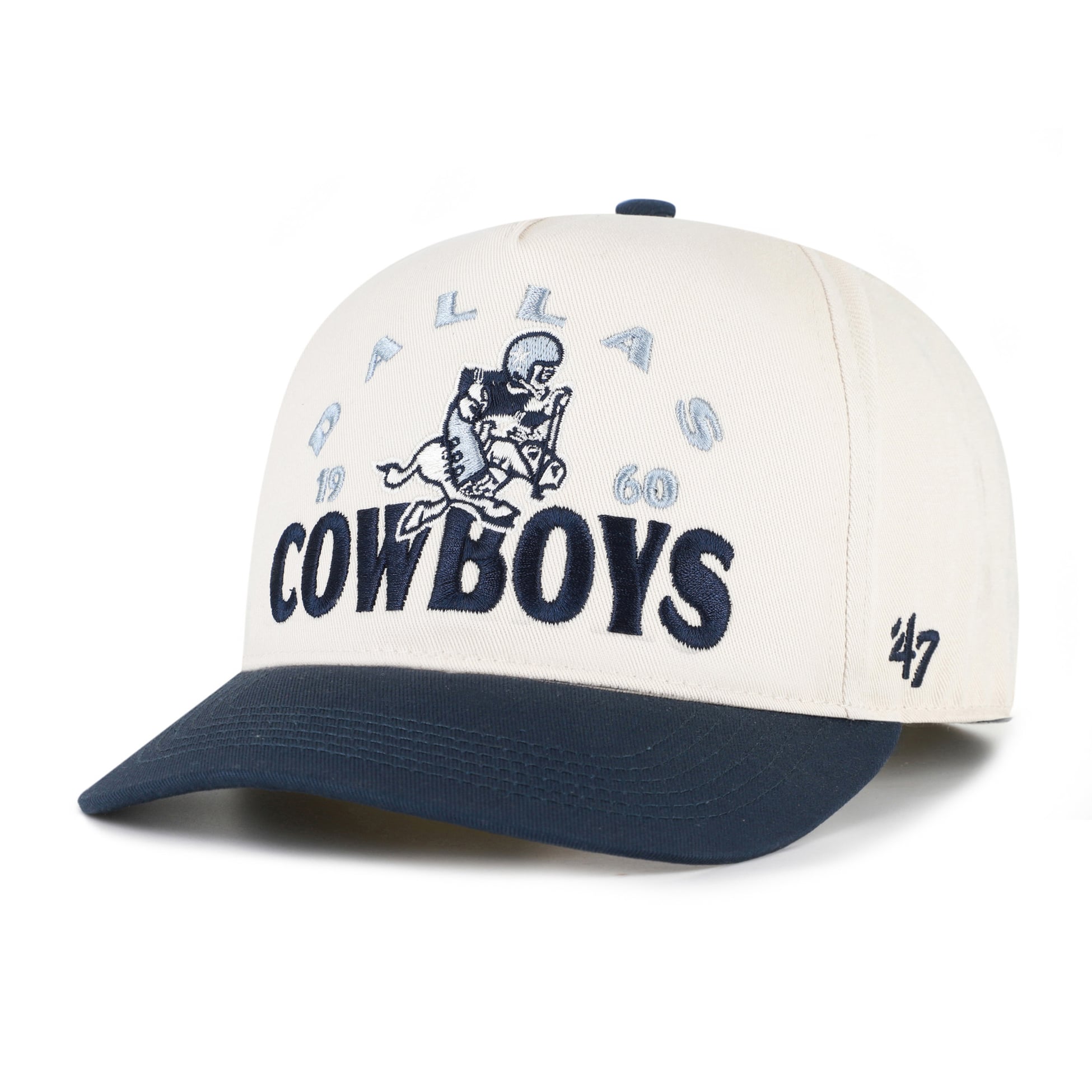 Men's '47 Natural/Navy Dallas Cowboys Retro Hitch Adjustable Hat