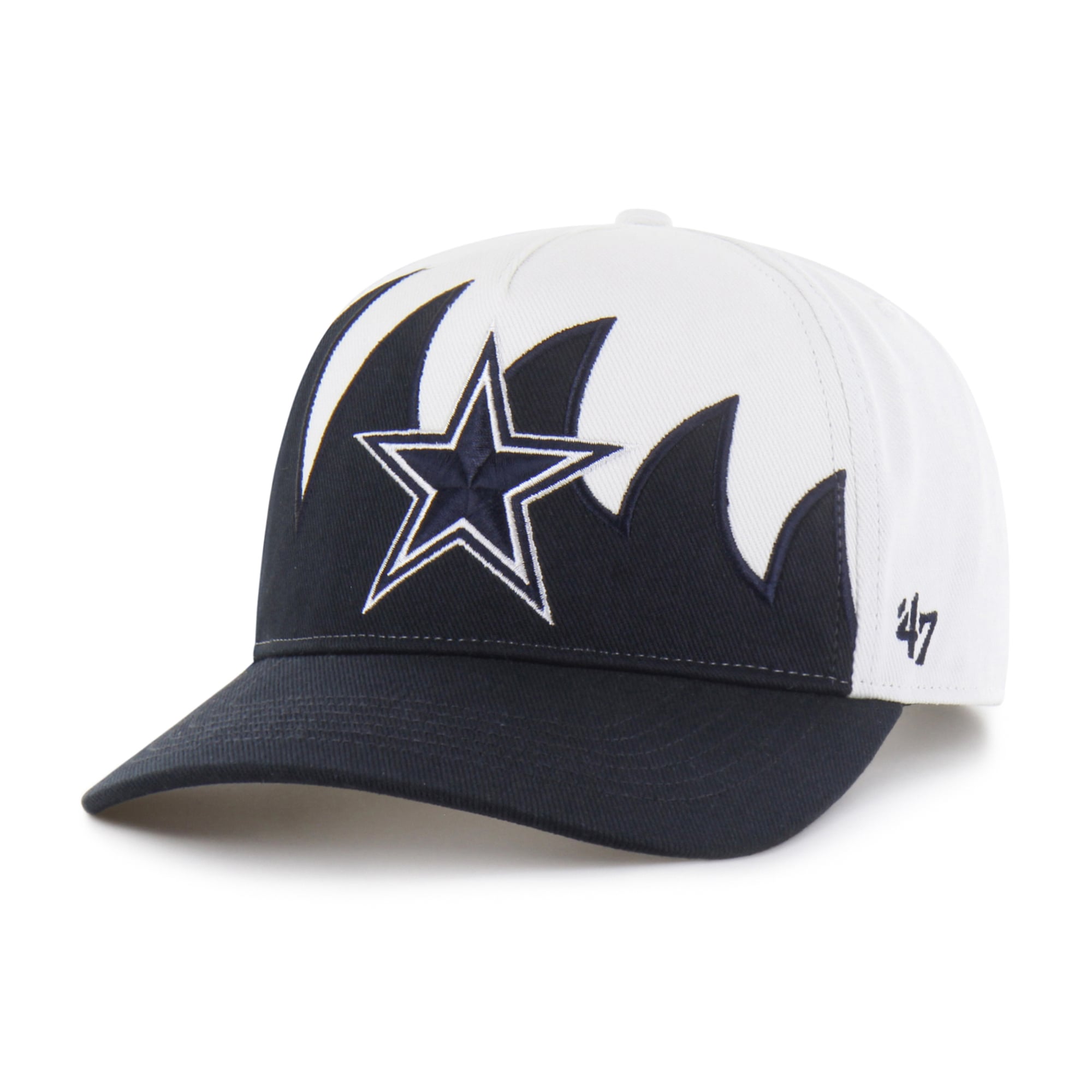 Men's '47 White/Navy Dallas Cowboys Jagged Hitch Adjustable Hat