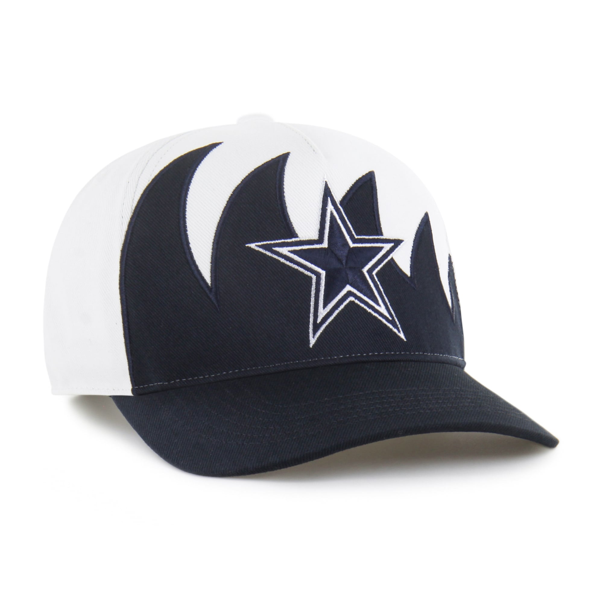Men's '47 White/Navy Dallas Cowboys Jagged Hitch Adjustable Hat