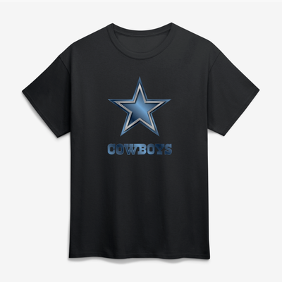 Dallas Cowboys Big & Tall Metallic Mascot T-Shirt - Black