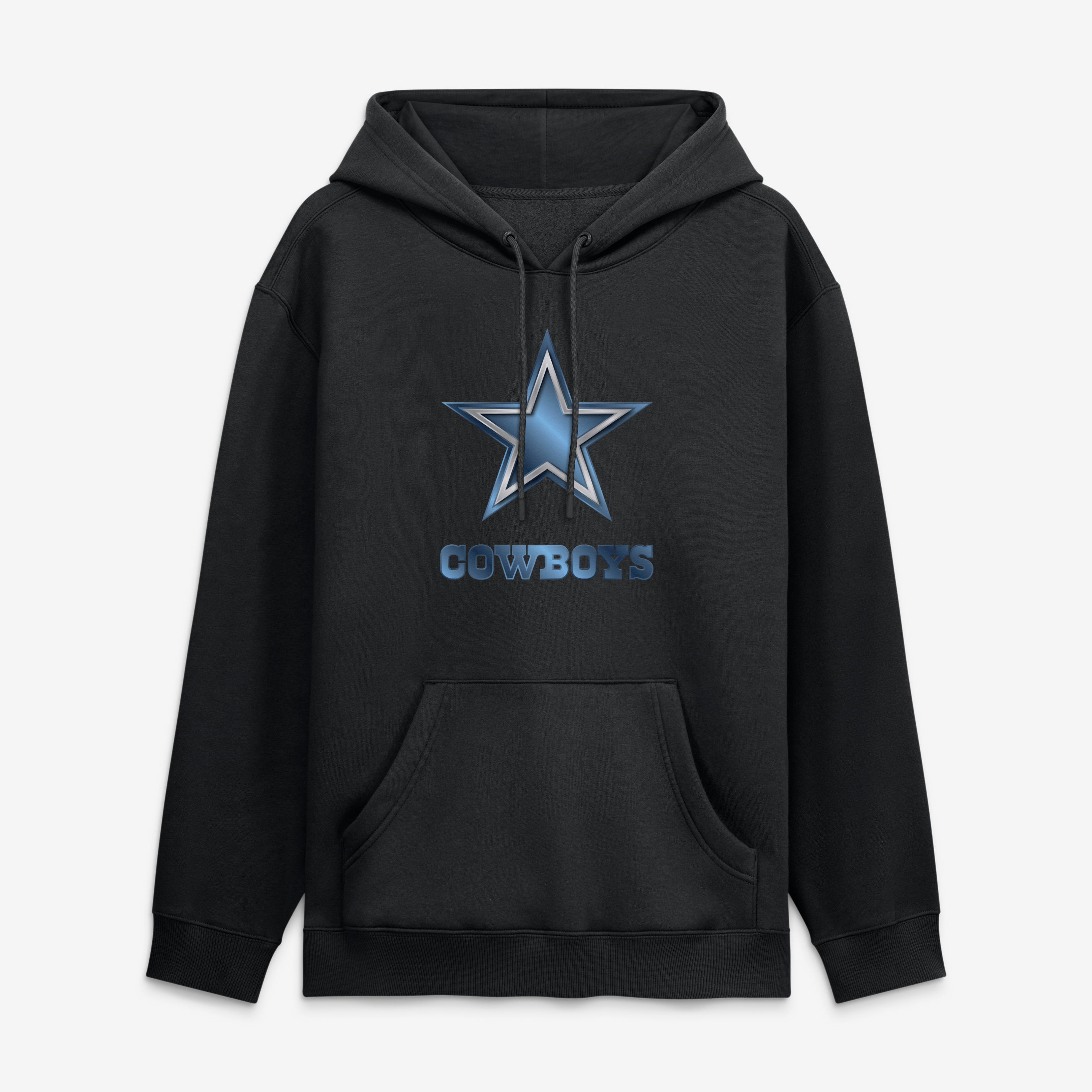 Sweat à capuche noir pour homme avec la mascotte métallique des Dallas Cowboys