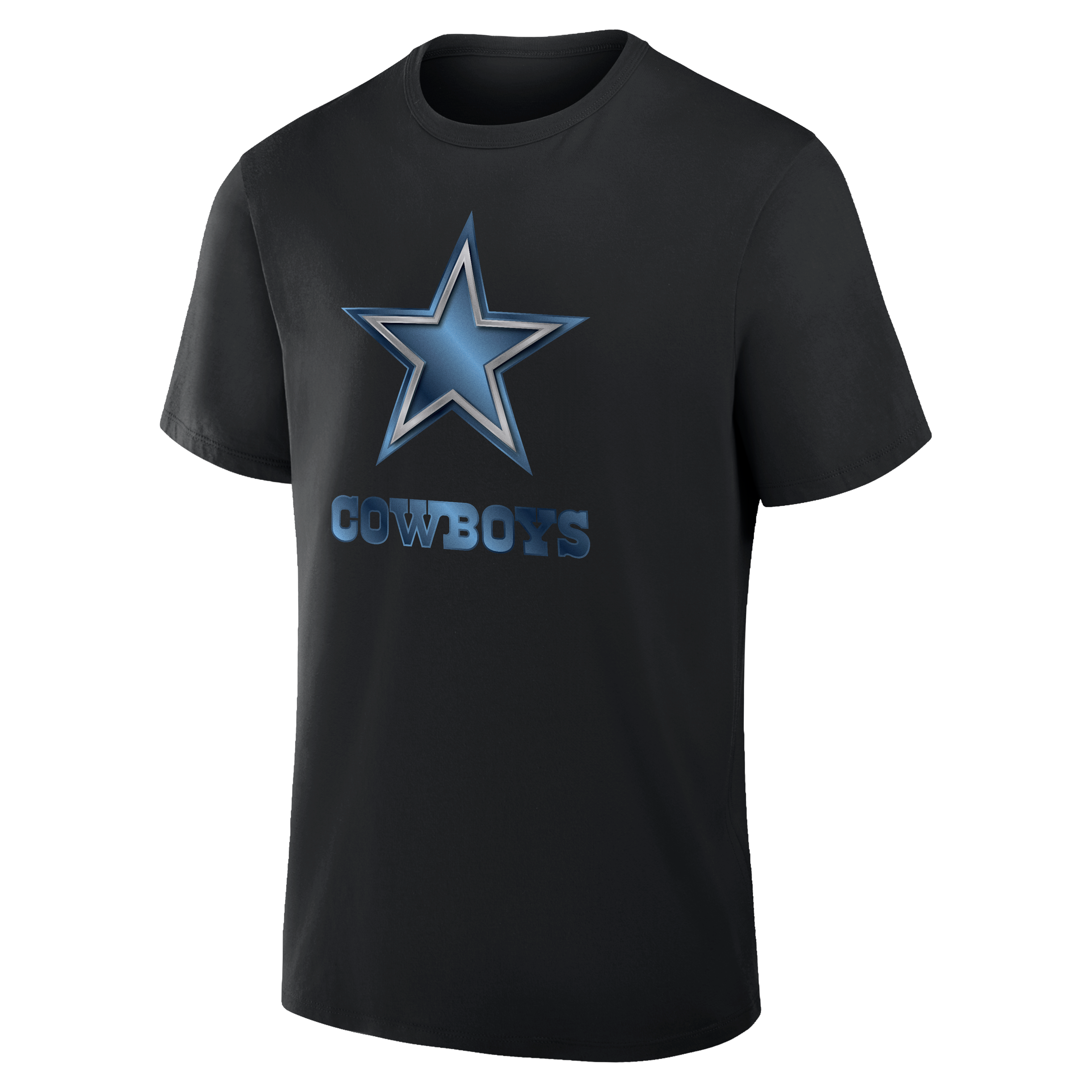 T-shirt noir pour homme avec mascotte métallique des Dallas Cowboys