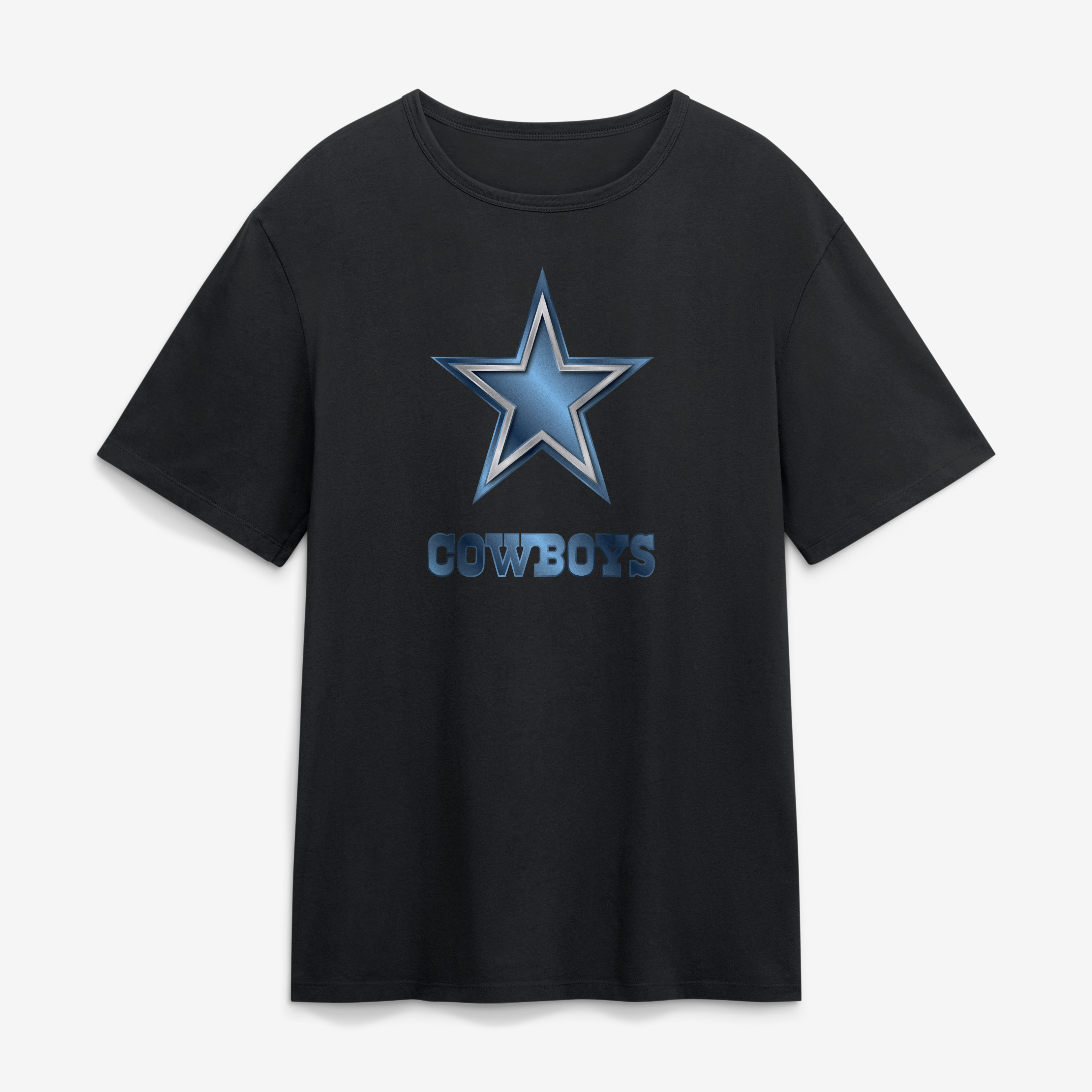T-shirt noir pour homme avec mascotte métallique des Dallas Cowboys