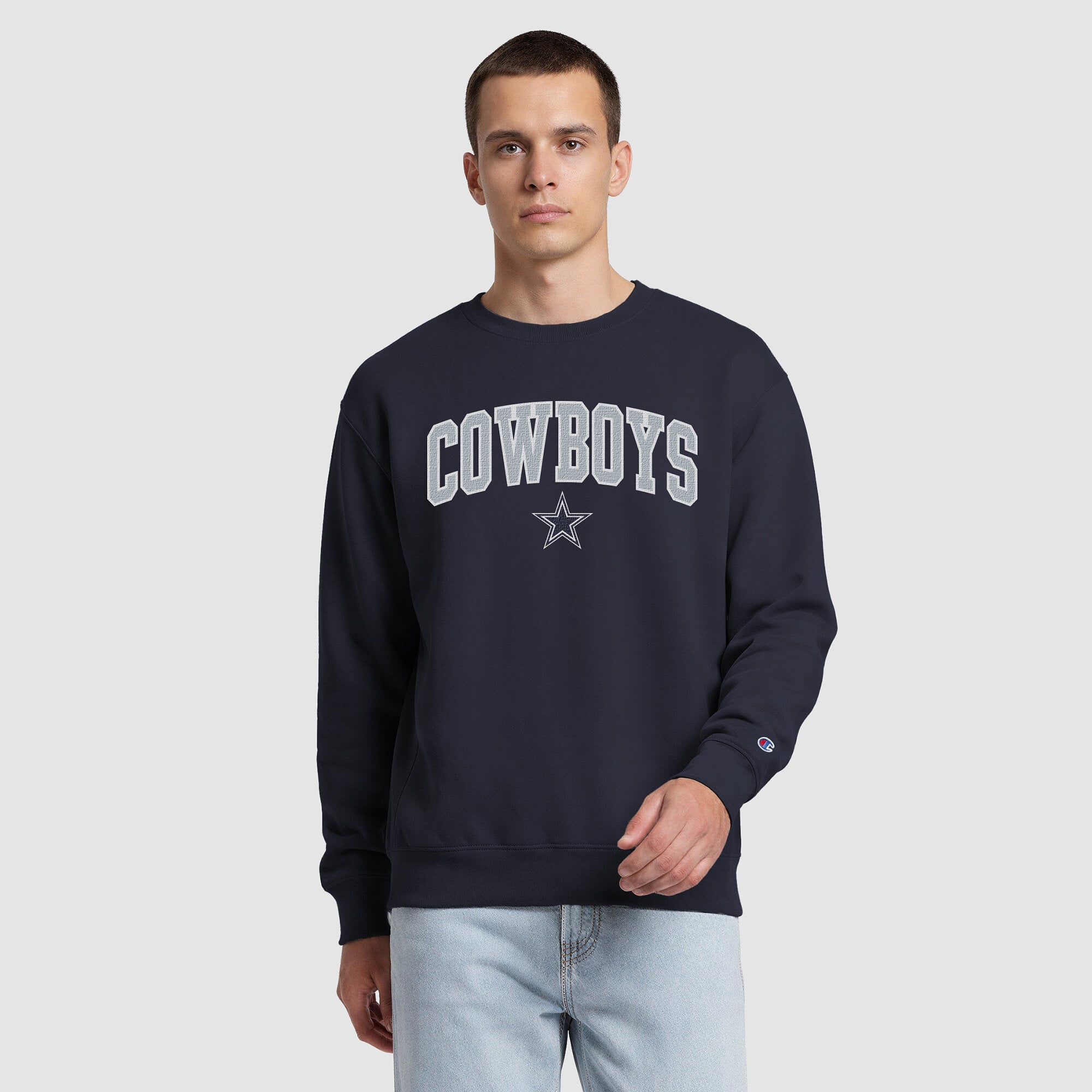 Sweat-shirt à col rond Champion blanc Dallas Cowboys pour homme