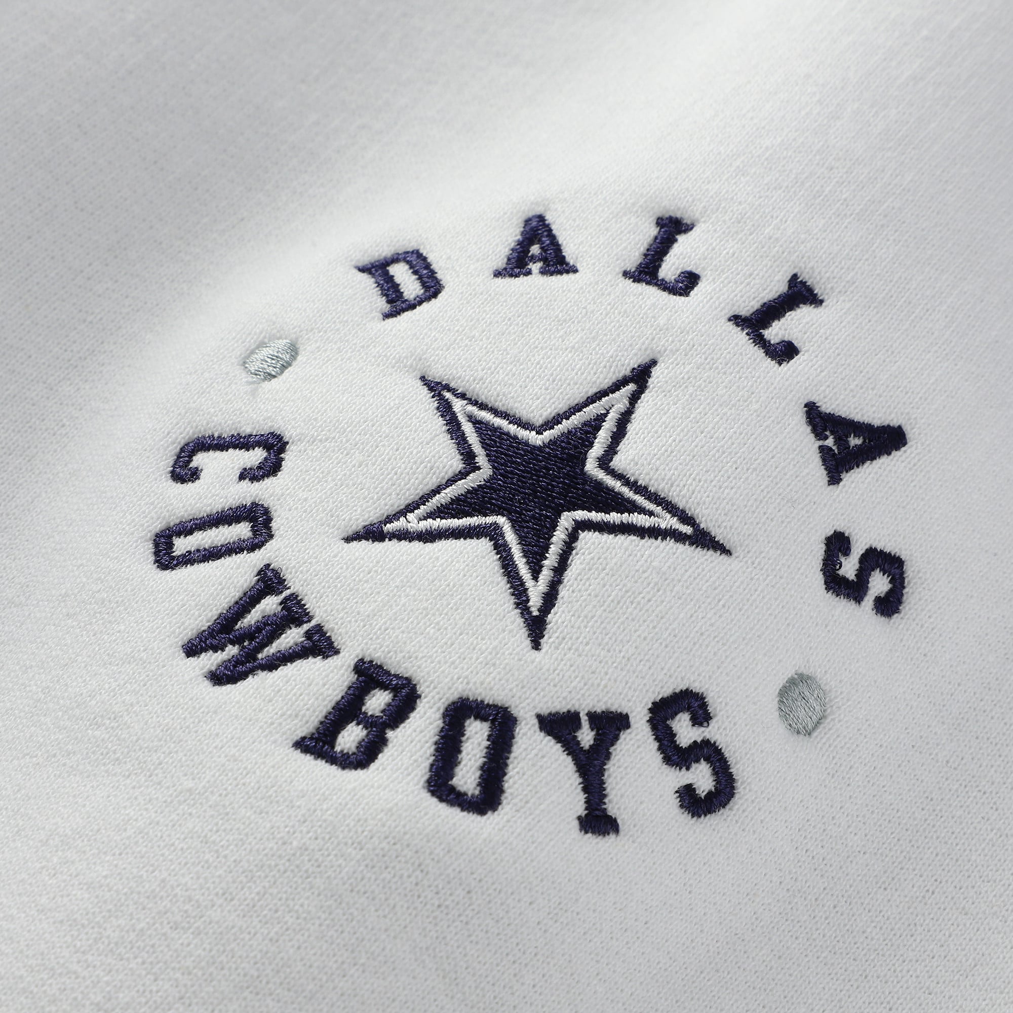 Men's Champion White Dallas Cowboys Powerblend Quarter-Zip Pullover