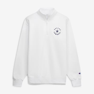 Dallas Cowboys Champion Powerblend Quarter-Zip Pullover - White