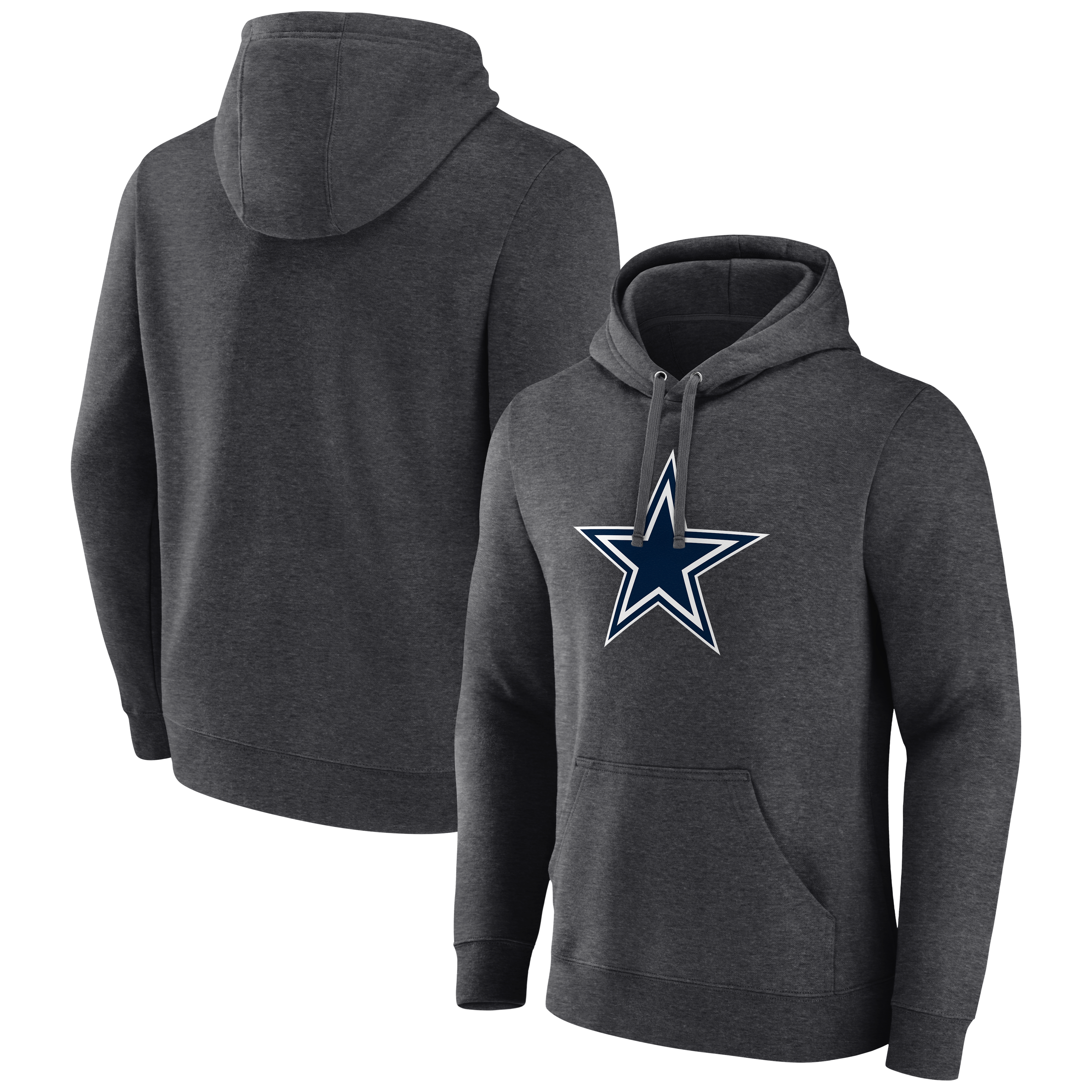 Sweat à capuche pour homme, couleur anthracite, logo principal des Dallas Cowboys