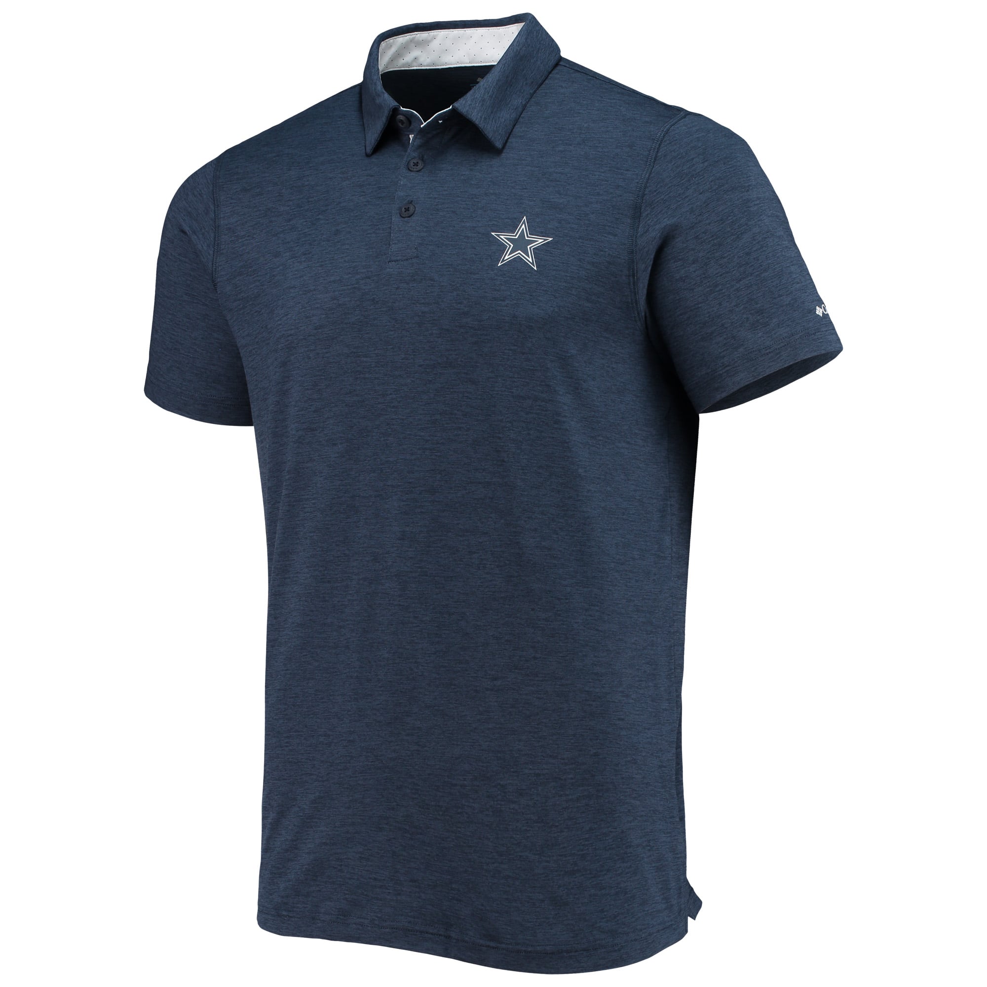 Men's Columbia Navy Dallas Cowboys Tech Trail Space Dye Omni-Shade Polo