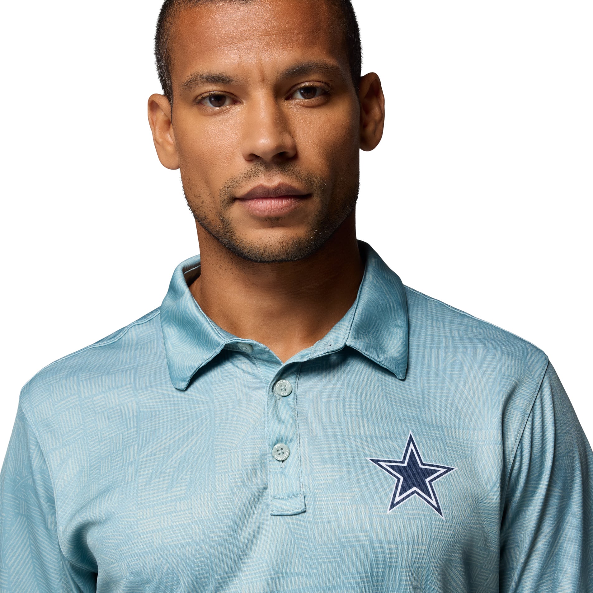 Men's Columbia PFG  Light Blue Dallas Cowboys Super Terminal Tackle Omni-Shade Polo