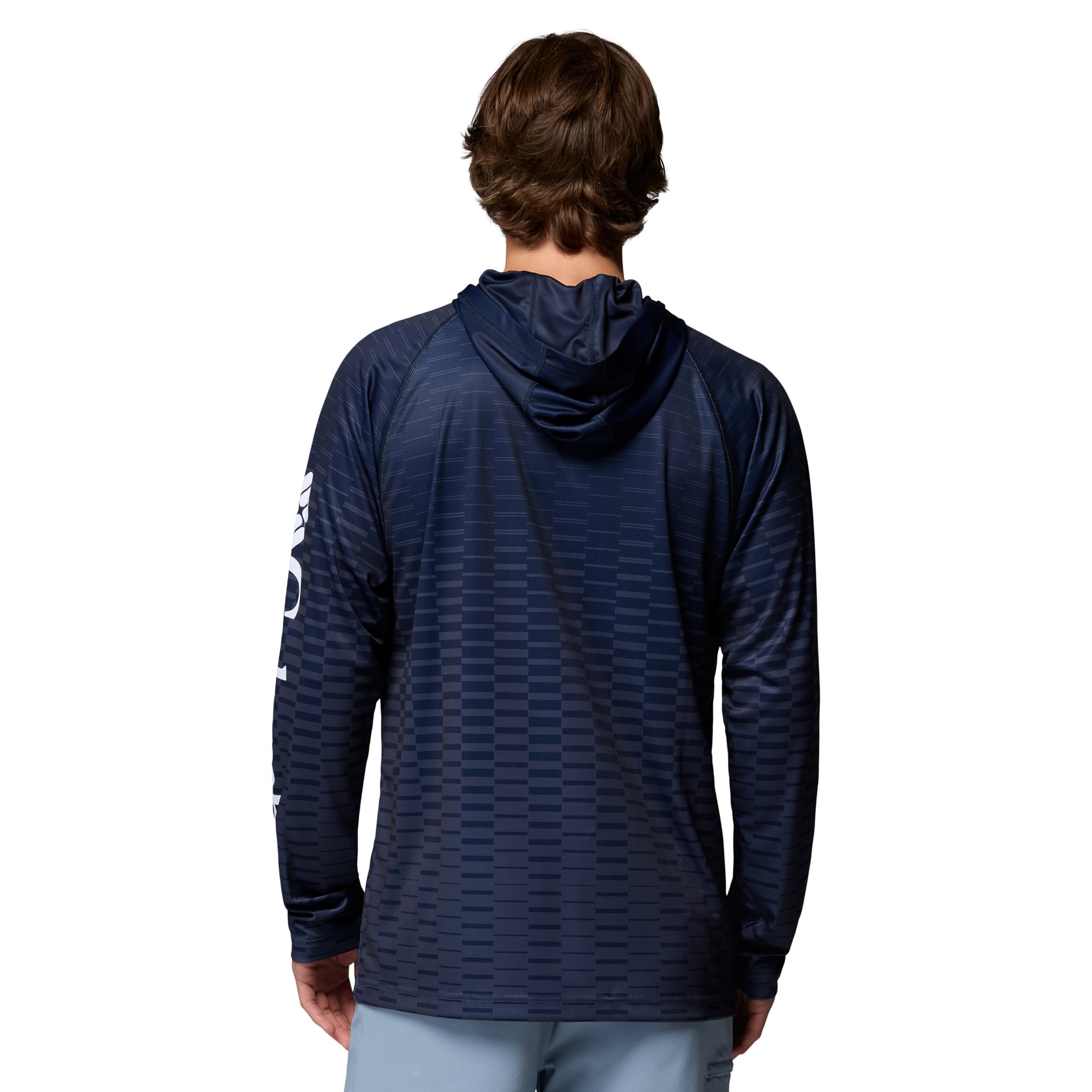 T-shirt à capuche raglan manches longues Columbia PFG Navy Dallas Cowboys Terminal Tackle Gradient Omni-Wick pour homme