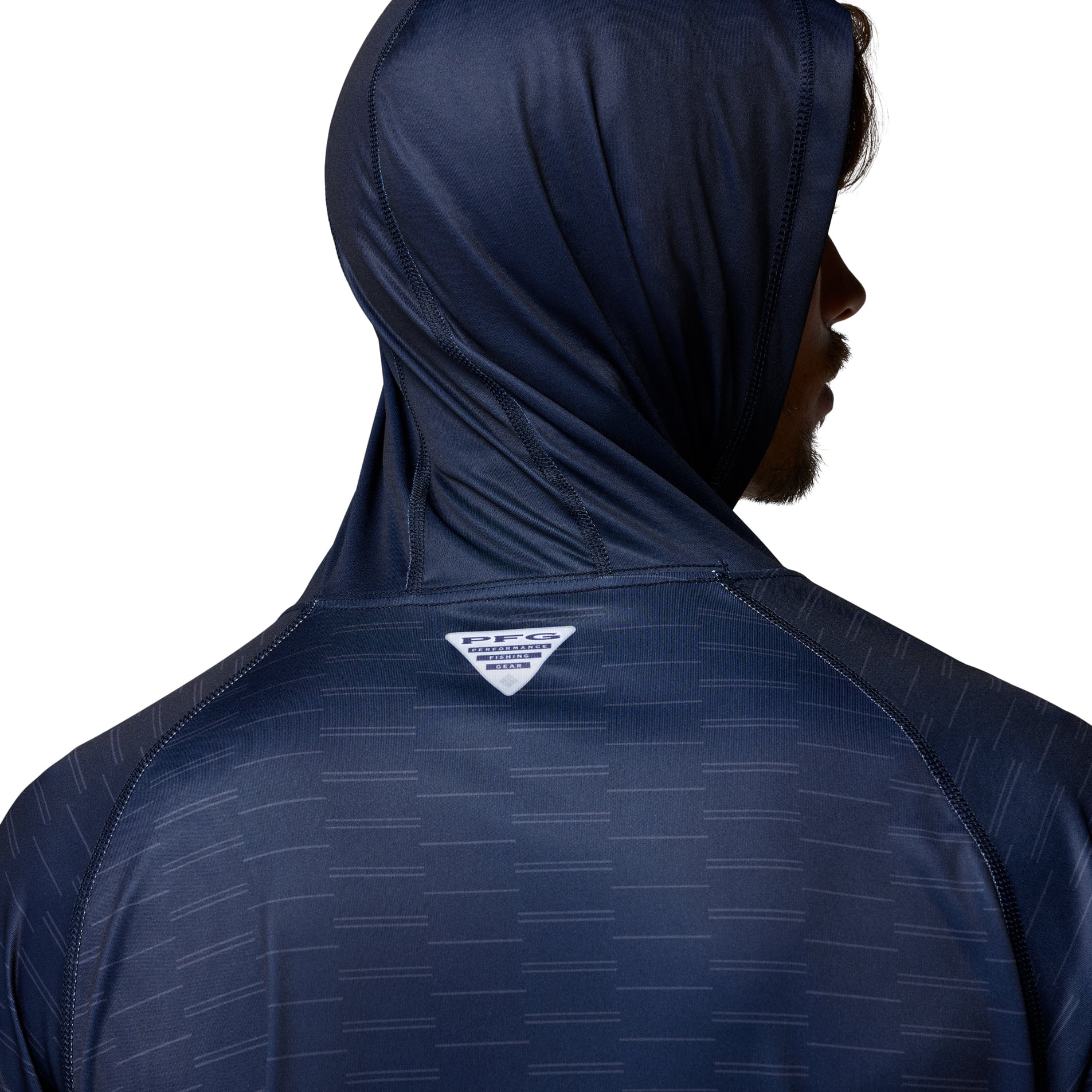T-shirt à capuche raglan manches longues Columbia PFG Navy Dallas Cowboys Terminal Tackle Gradient Omni-Wick pour homme