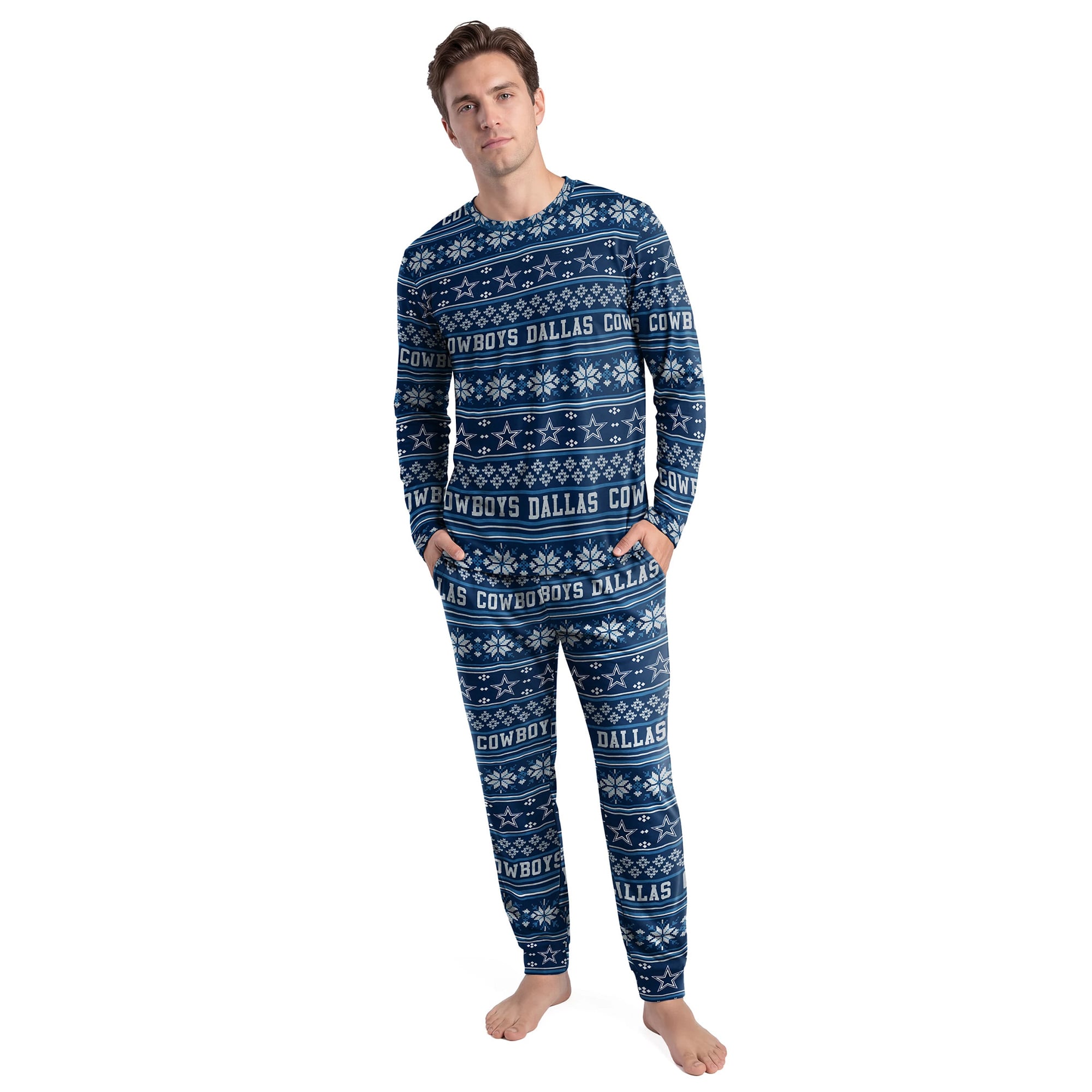 Ensemble t-shirt à manches longues et pantalon Concepts Sport bleu marine Dallas Cowboys Jubilee pour homme