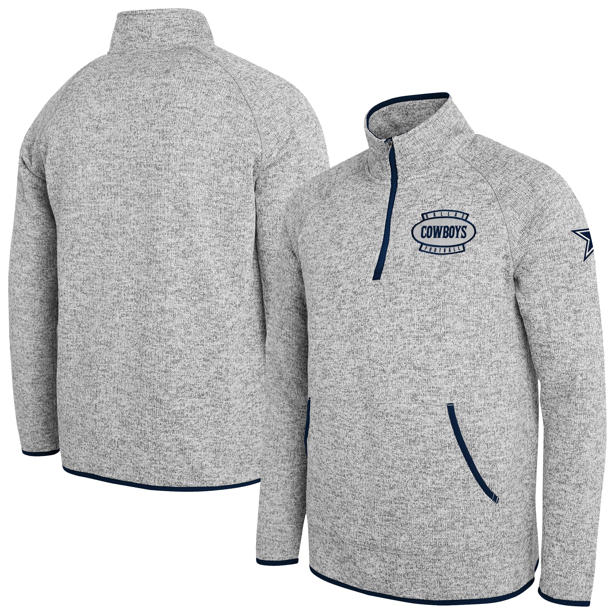 Men's Darius Rucker Collection by Fanatics  Gray Dallas Cowboys Quarter-Zip Fleece Raglan Pullover