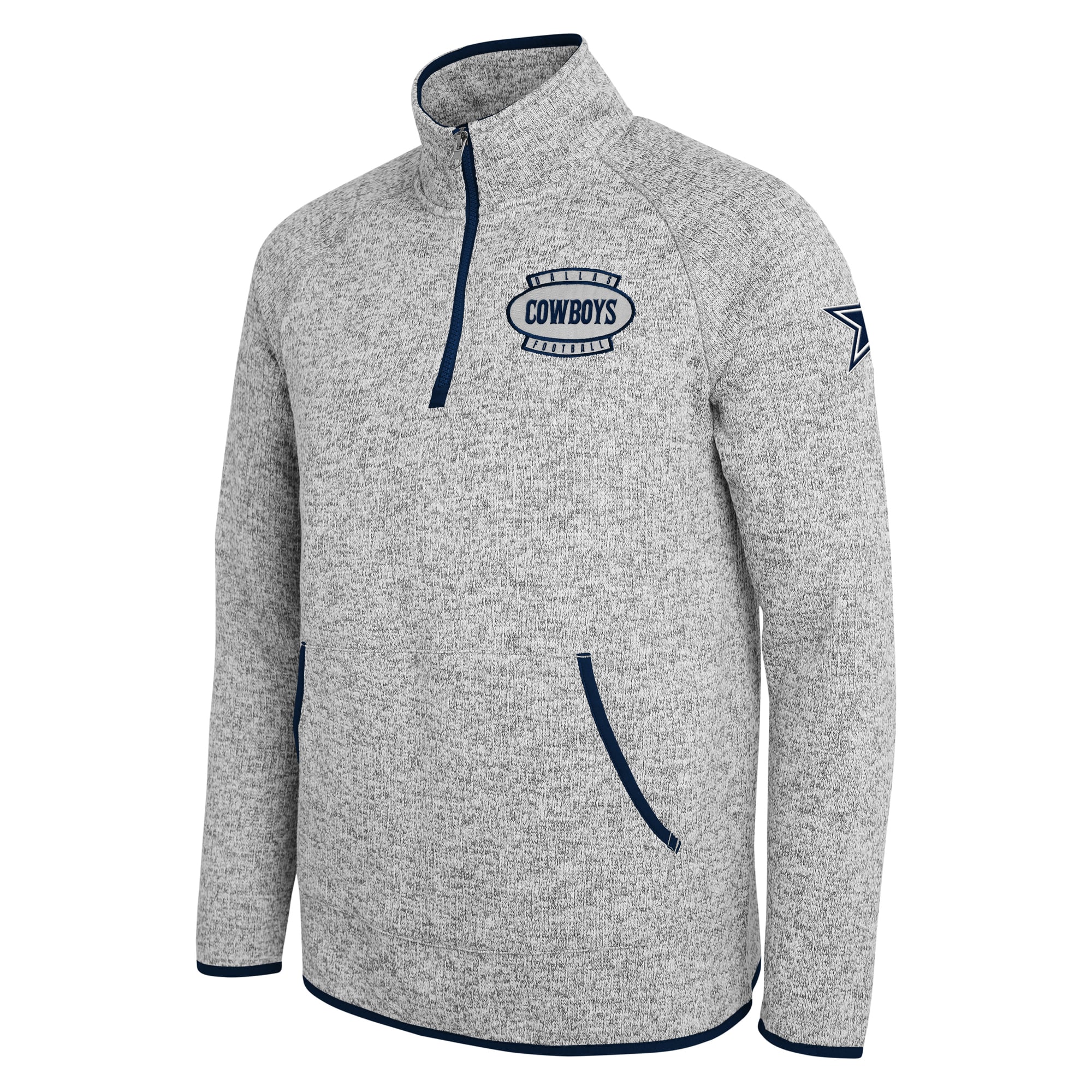 Men's Darius Rucker Collection by Fanatics  Gray Dallas Cowboys Quarter-Zip Fleece Raglan Pullover
