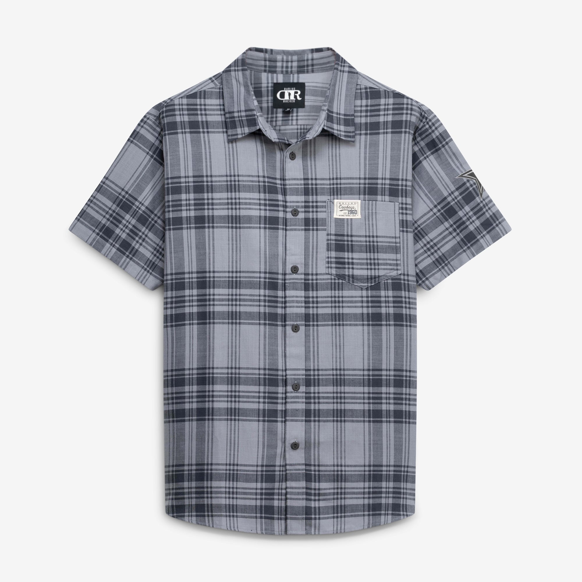 Chemise à manches courtes boutonnée tissée grise Dallas Cowboys, collection Darius Rucker pour homme par Fanatics