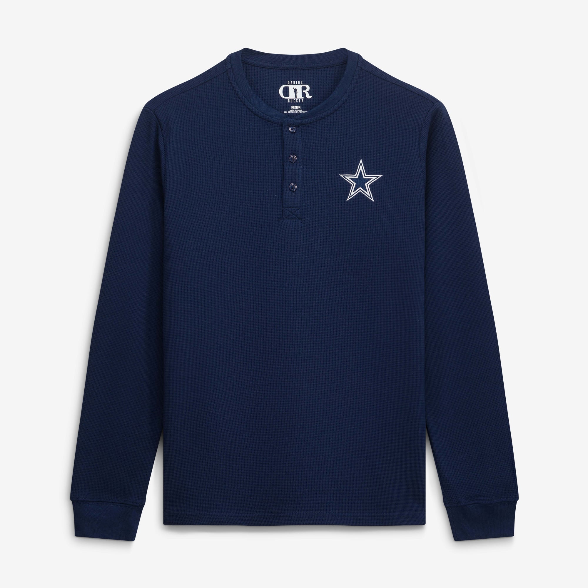 T-shirt thermique à manches longues en maille gaufrée bleu marine Dallas Cowboys, collection Darius Rucker pour homme par Fanatics