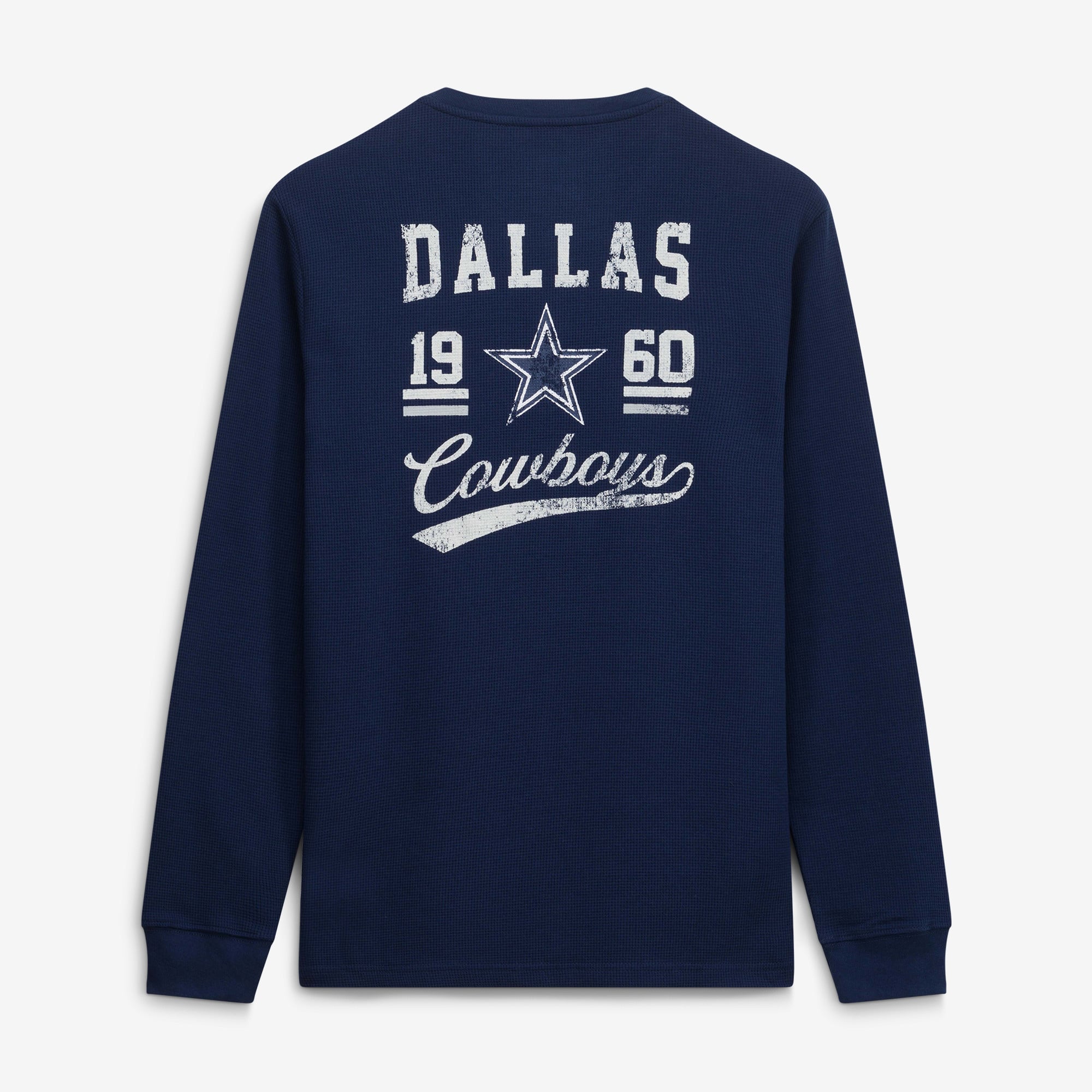 T-shirt thermique à manches longues en maille gaufrée bleu marine Dallas Cowboys, collection Darius Rucker pour homme par Fanatics