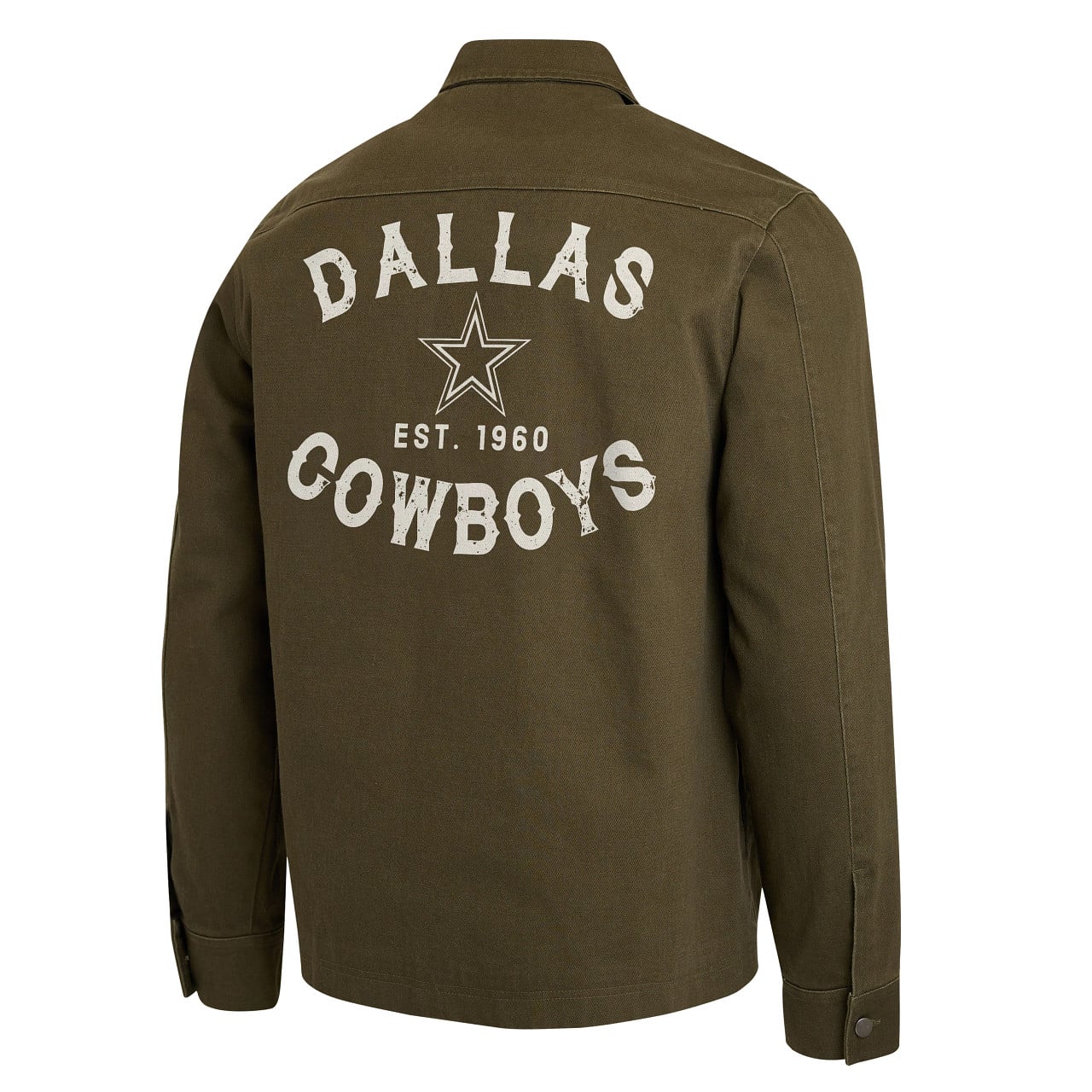 Veste zippée intégrale en toile brossée olive de la collection Darius Rucker pour homme par Fanatics Dallas Cowboys