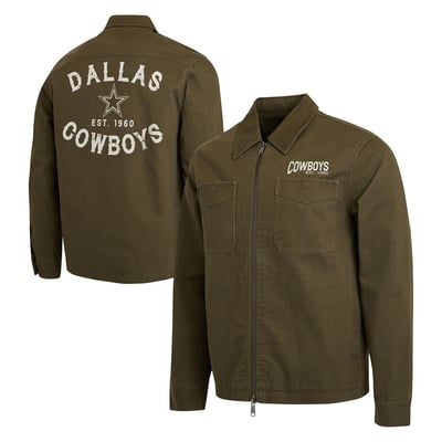  Dallas Cowboys Darius Rucker Collection by Fanatics Brushed Canvas Full-Zip Jacket - Olive
