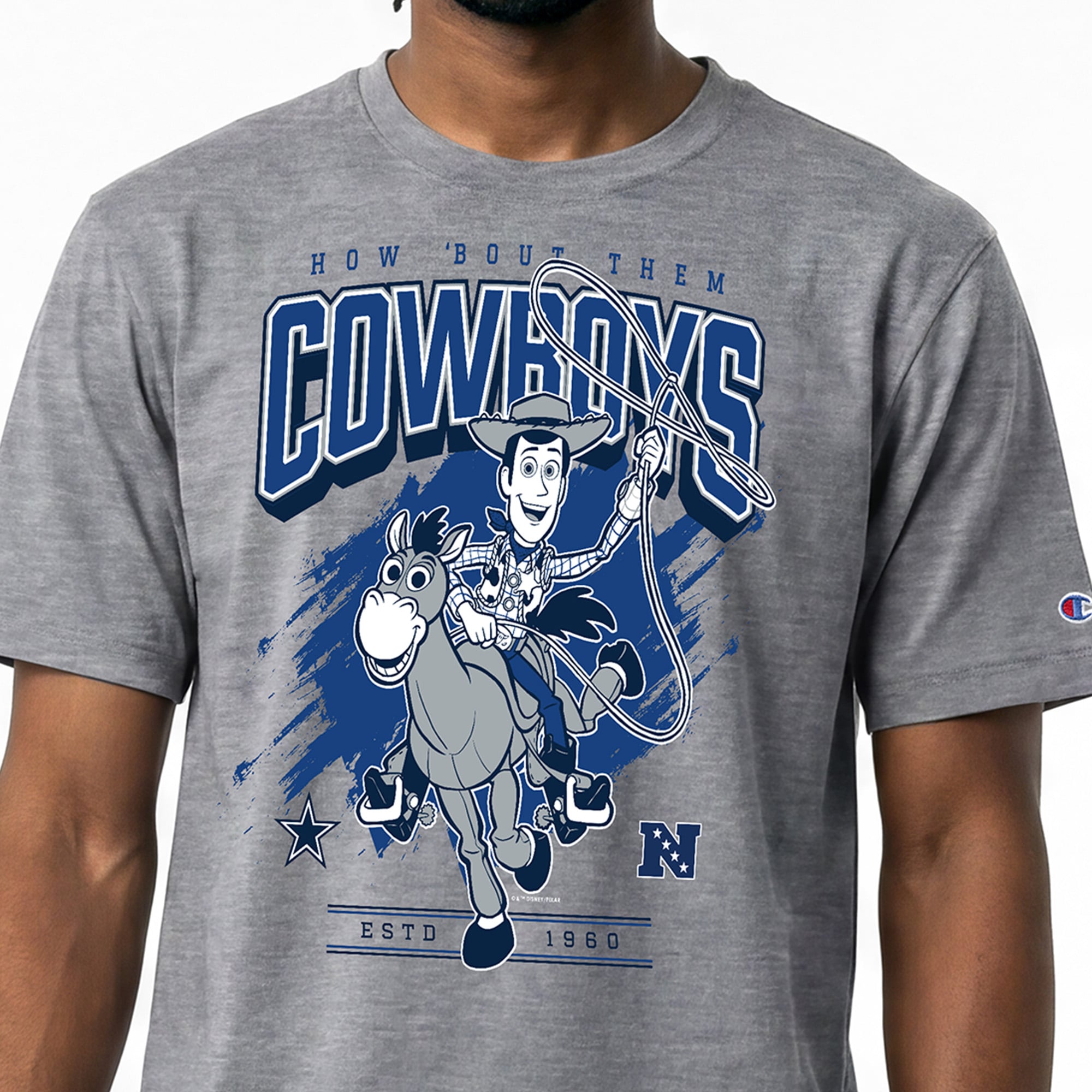 T-shirt homme Disney x Champion gris Dallas Cowboys Woody All-Star
