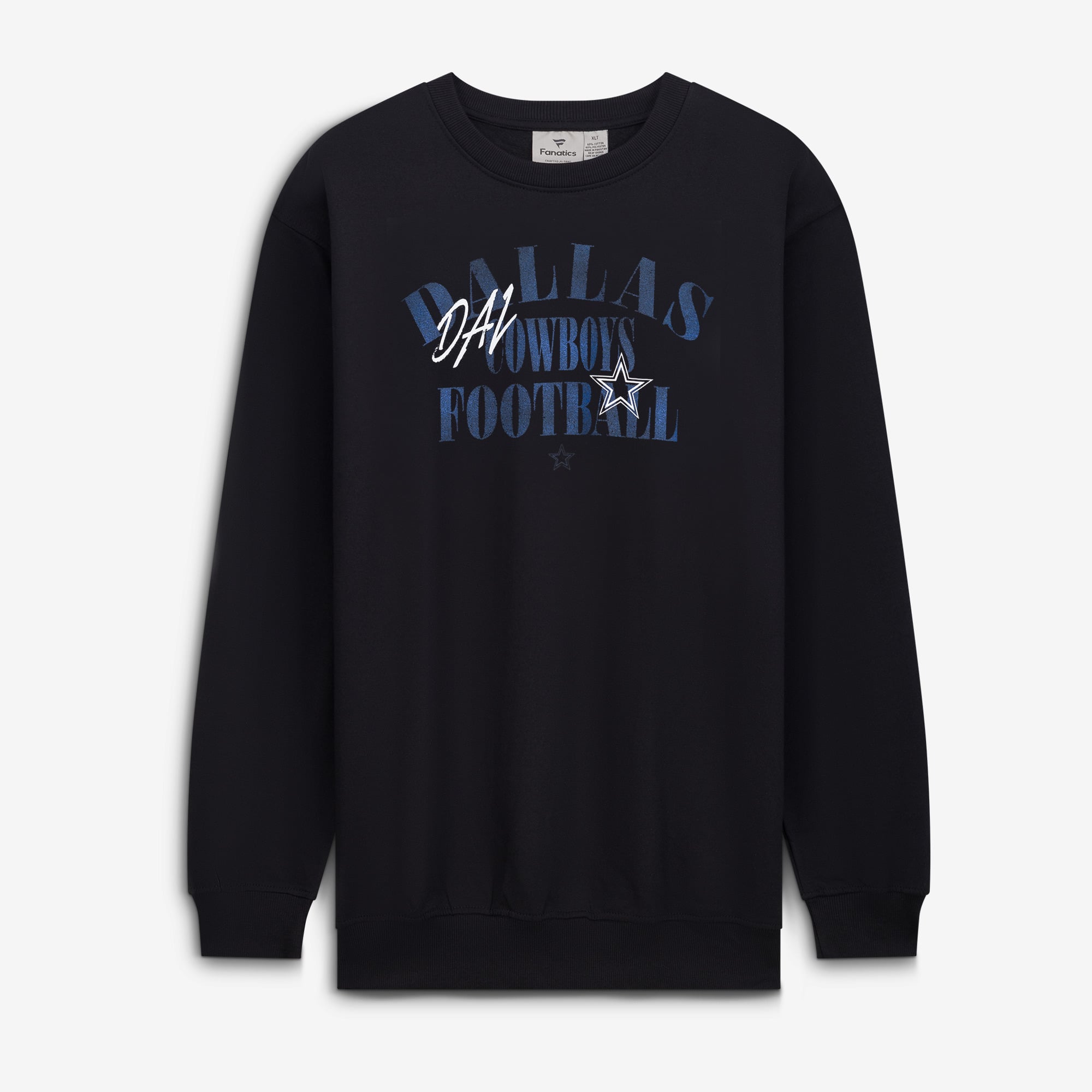 Sweat-shirt mi-temps décontracté Dallas Cowboys pour homme, grandes tailles, noir, de la marque Fanatics.