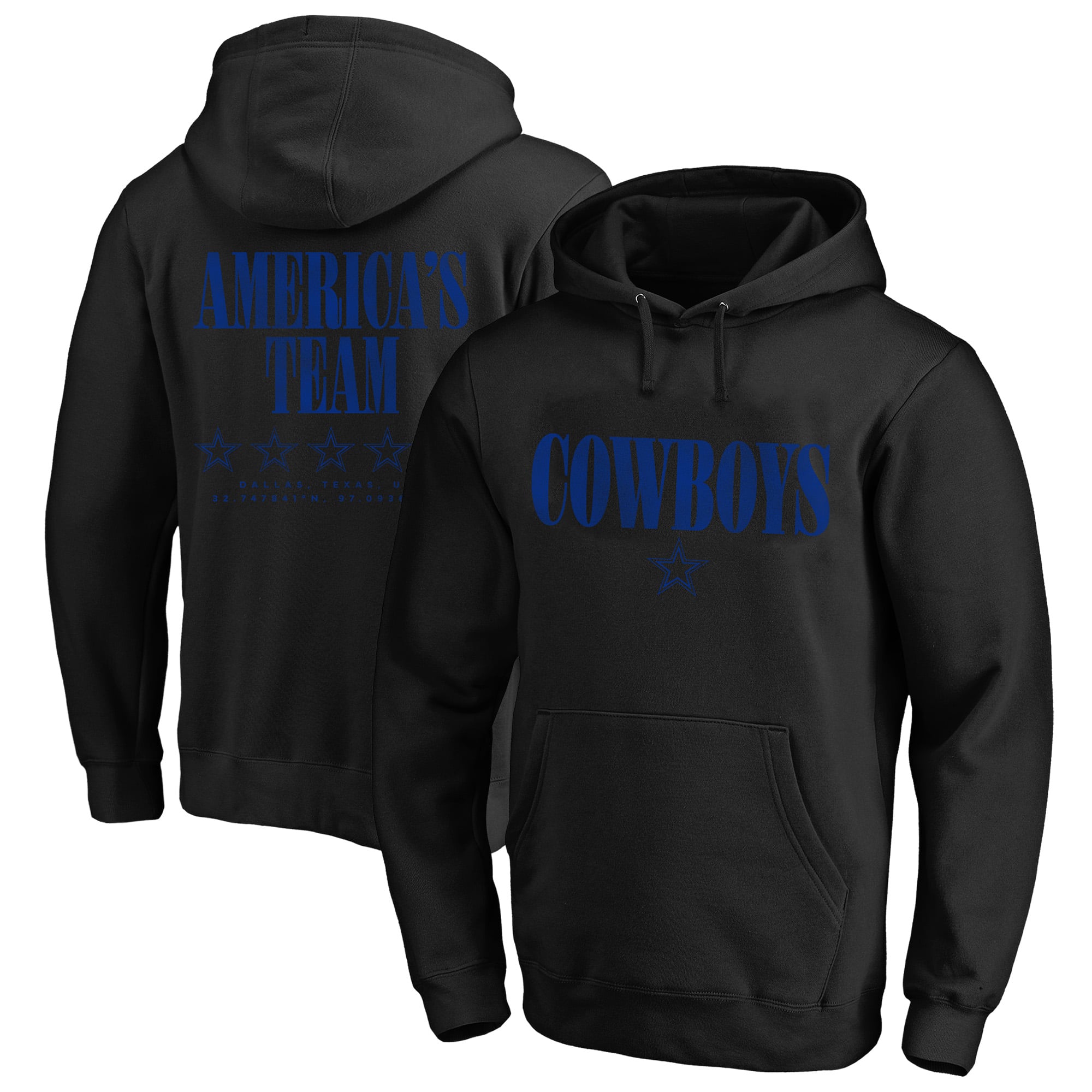 Men's Fanatics Black Dallas Cowboys Big & Tall Relaxed Intense Rivalry Hoodie