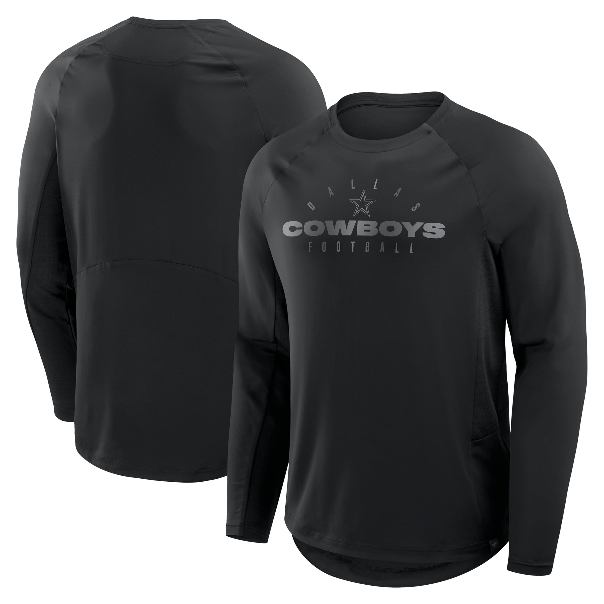 T-shirt à manches longues Fanatics noir pour homme, motif Dallas Cowboys