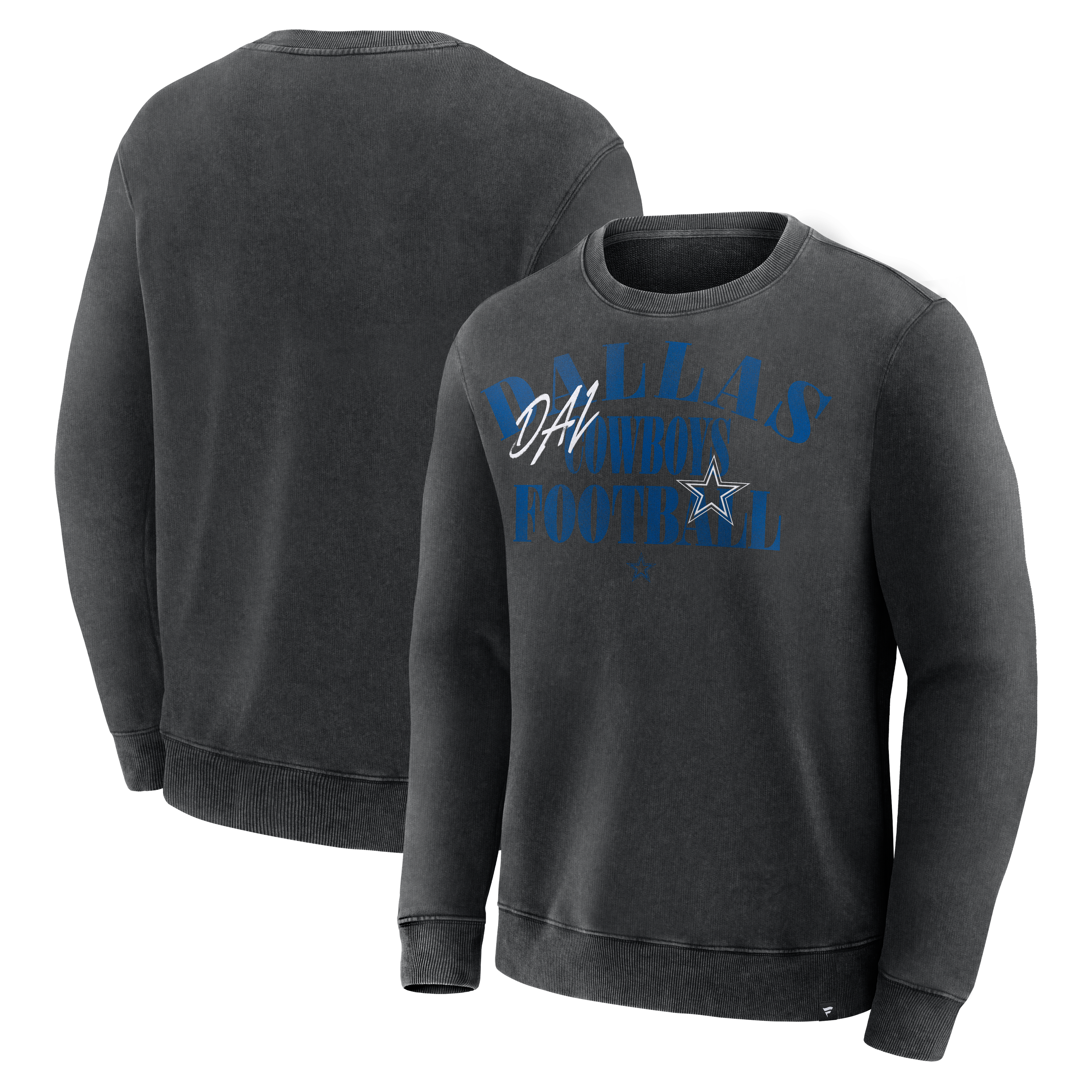 Men's Fanatics Black Dallas Cowboys Halftime Lead Relaxed Heavyweight French Terry Sweatshirt
