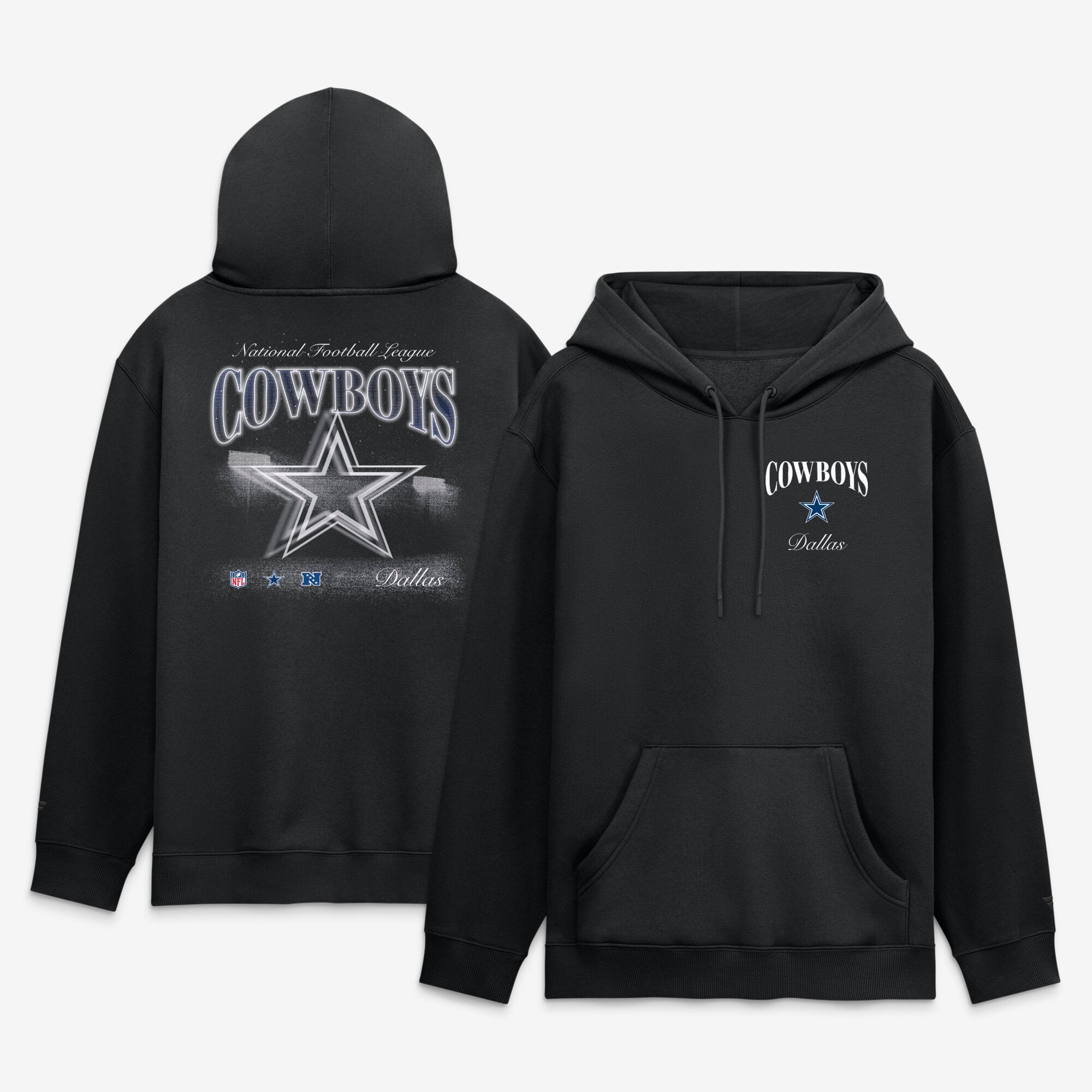 Men's Fanatics Black Dallas Cowboys Nightfall Long Sleeve Fleece Hoodie