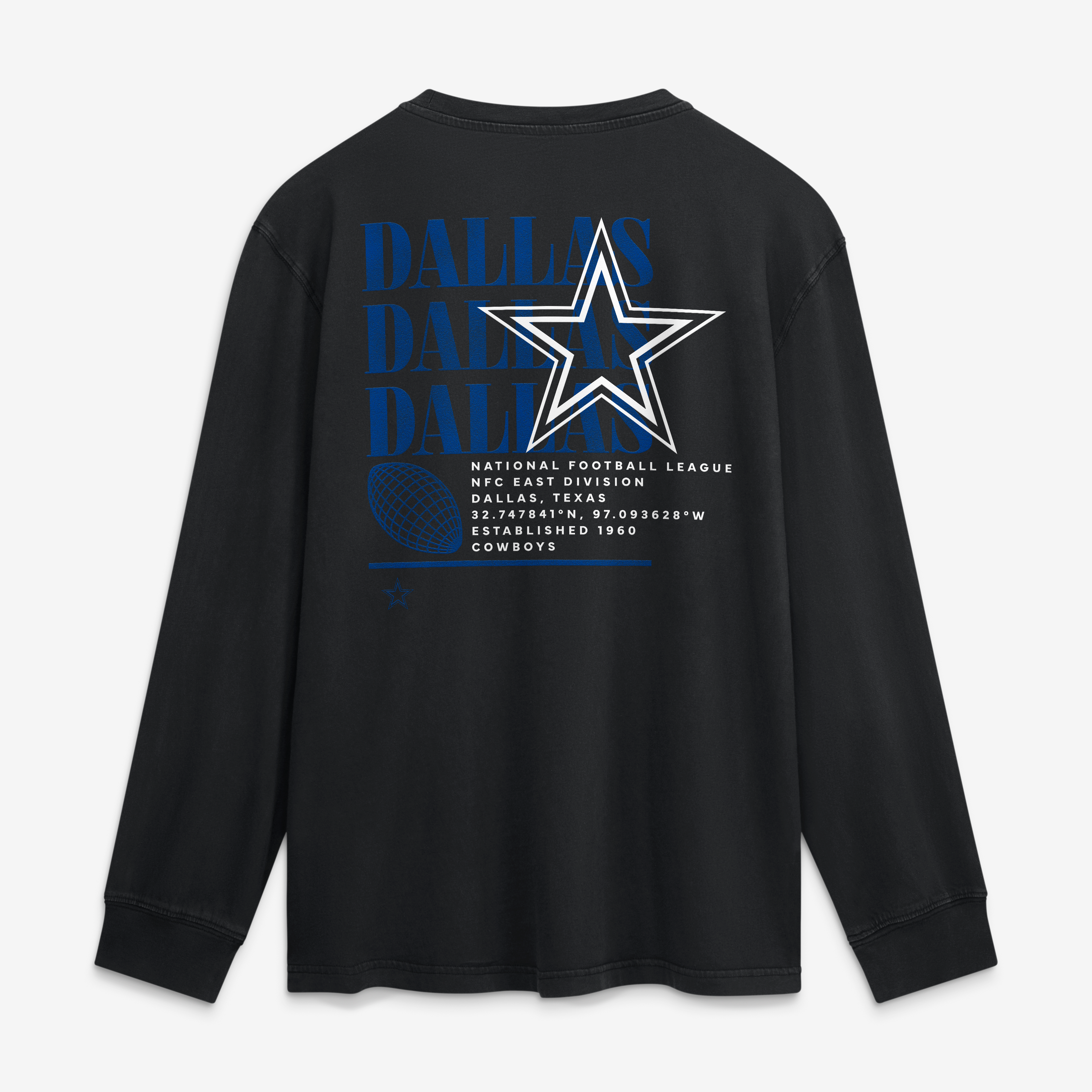 T-shirt à manches longues Fanatics Black Dallas Cowboys pour homme, style décontracté, Fullback Drive