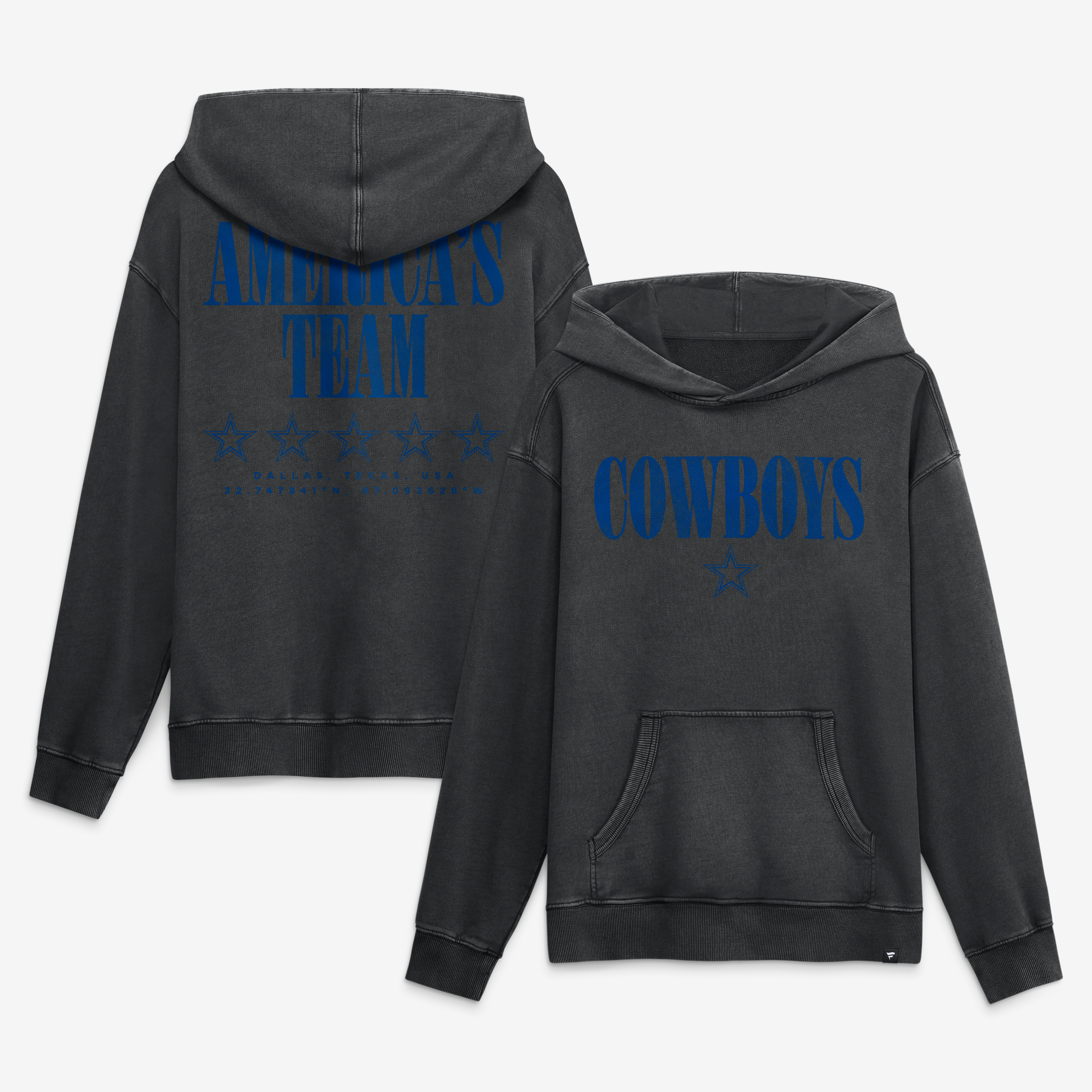 Men's Fanatics Black Dallas Cowboys Relaxed Intense Rivalry French Terry Hoodie
